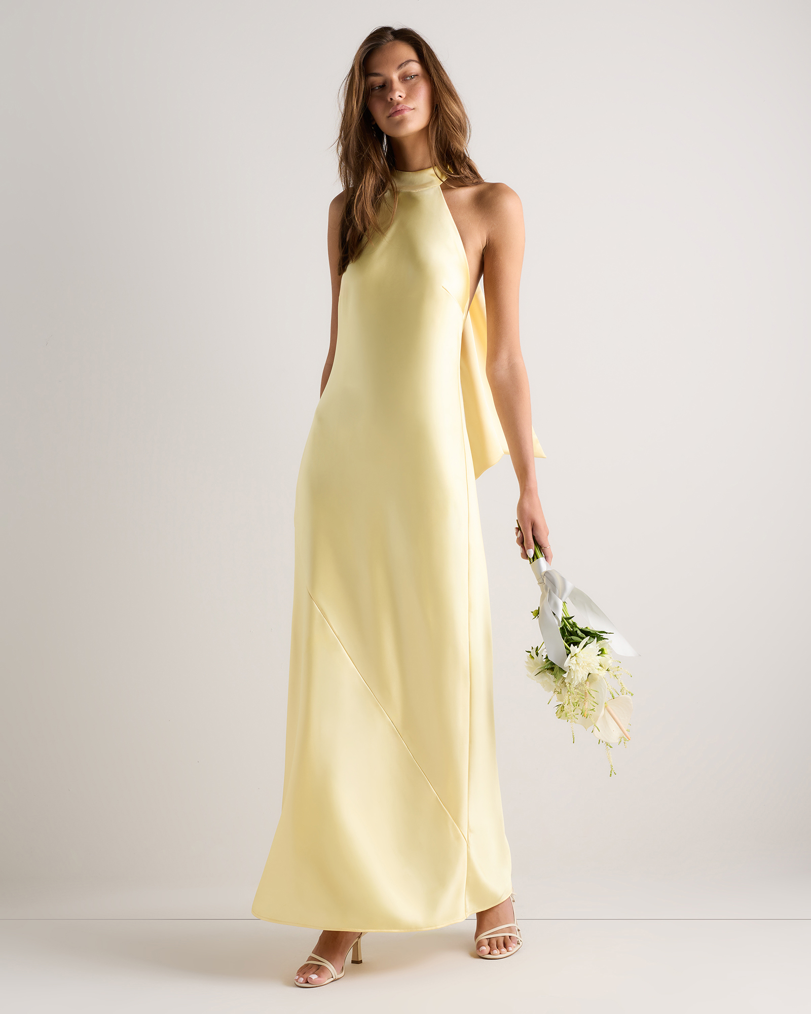 pastel yellow maxi dress Brittany Chiffon Maxi Dress