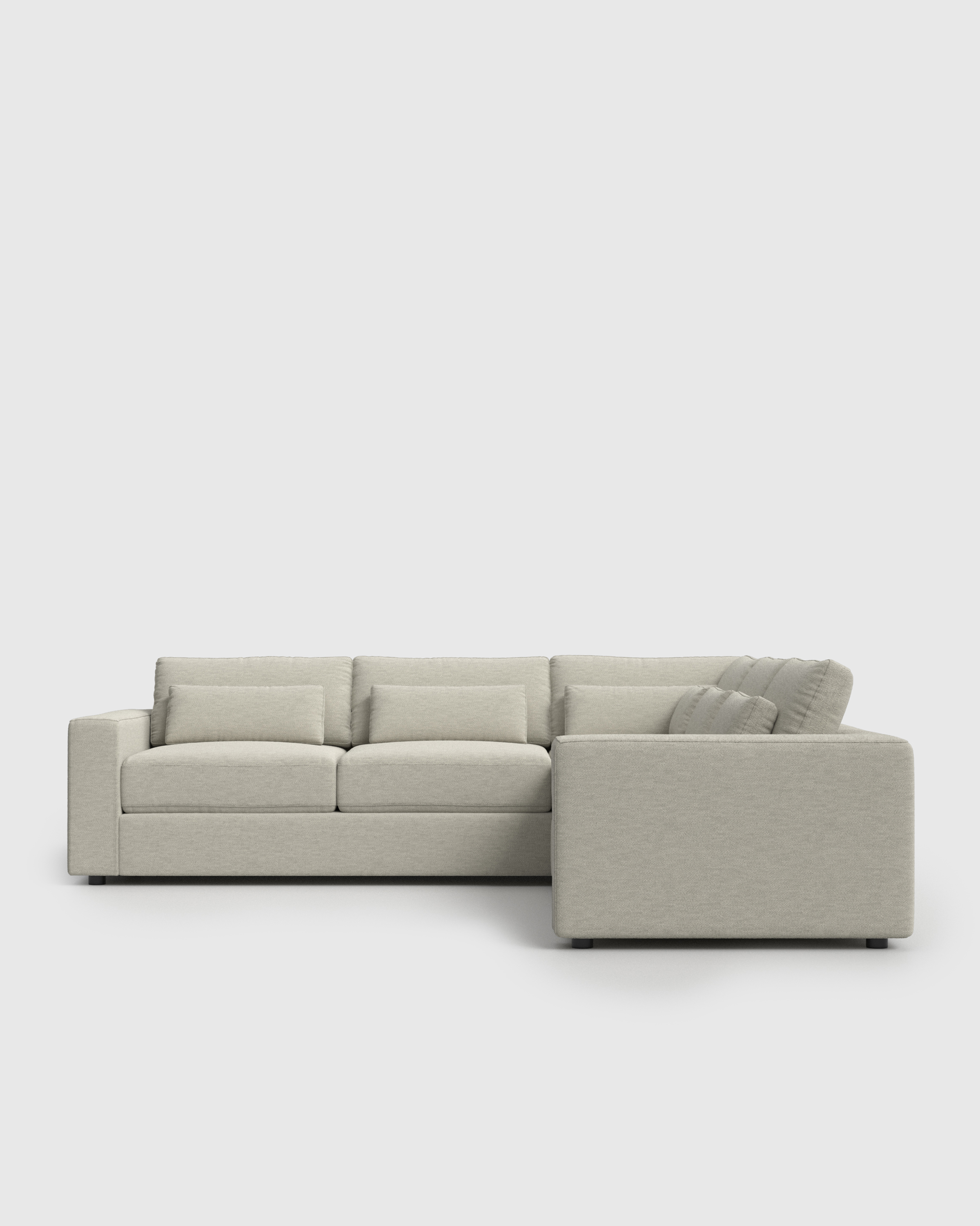 Chunky Arm Deep Seat L Sectional 119x119 Front Angle