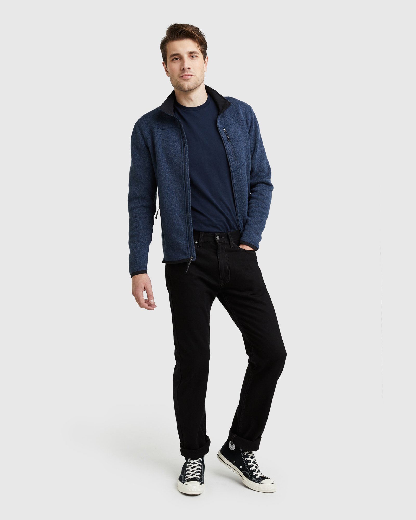Full Zip Sweater Fleece Jacket - 13649826513007