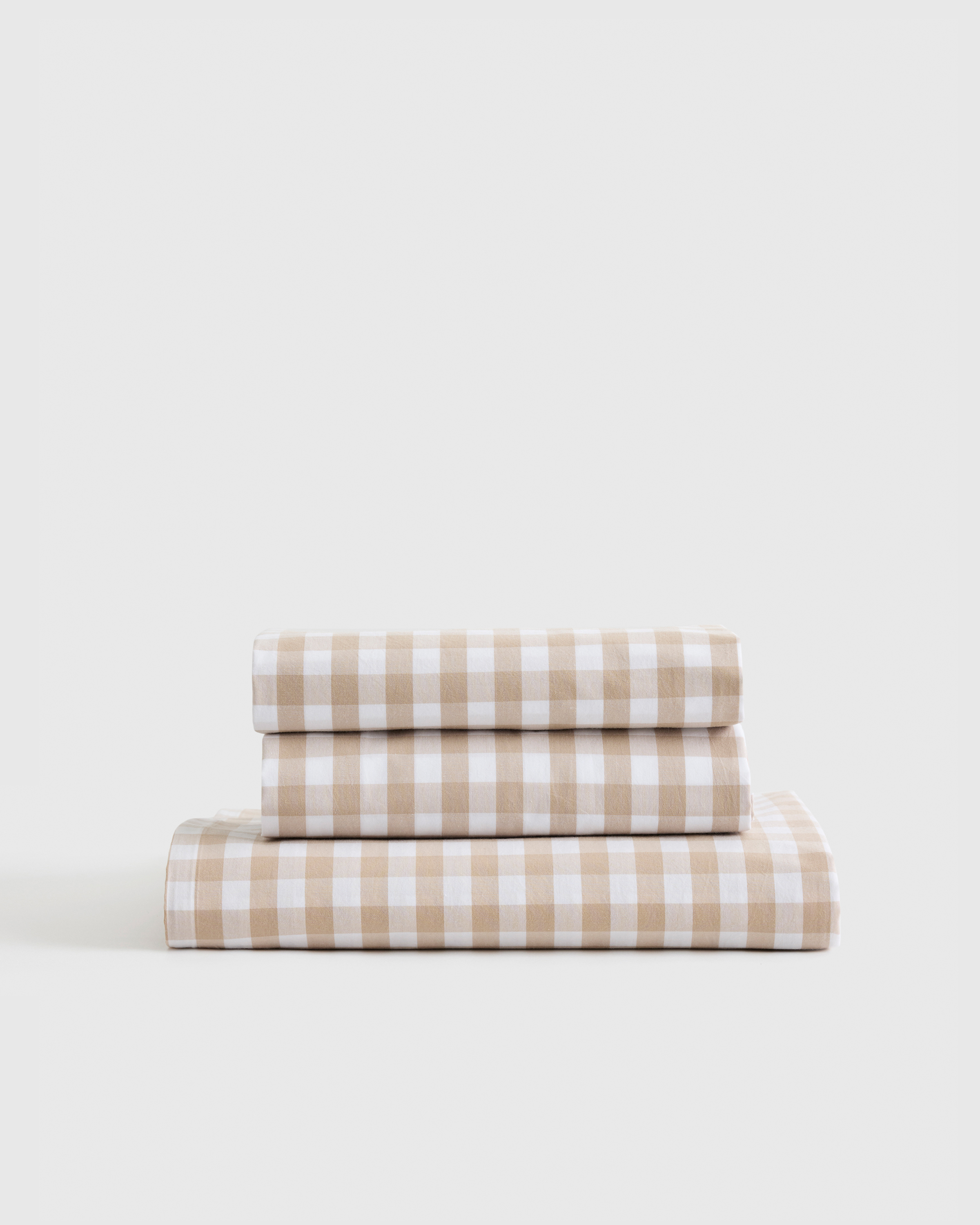 Cafe Organic Crisp Percale Gingham Fitted Sheet Set 