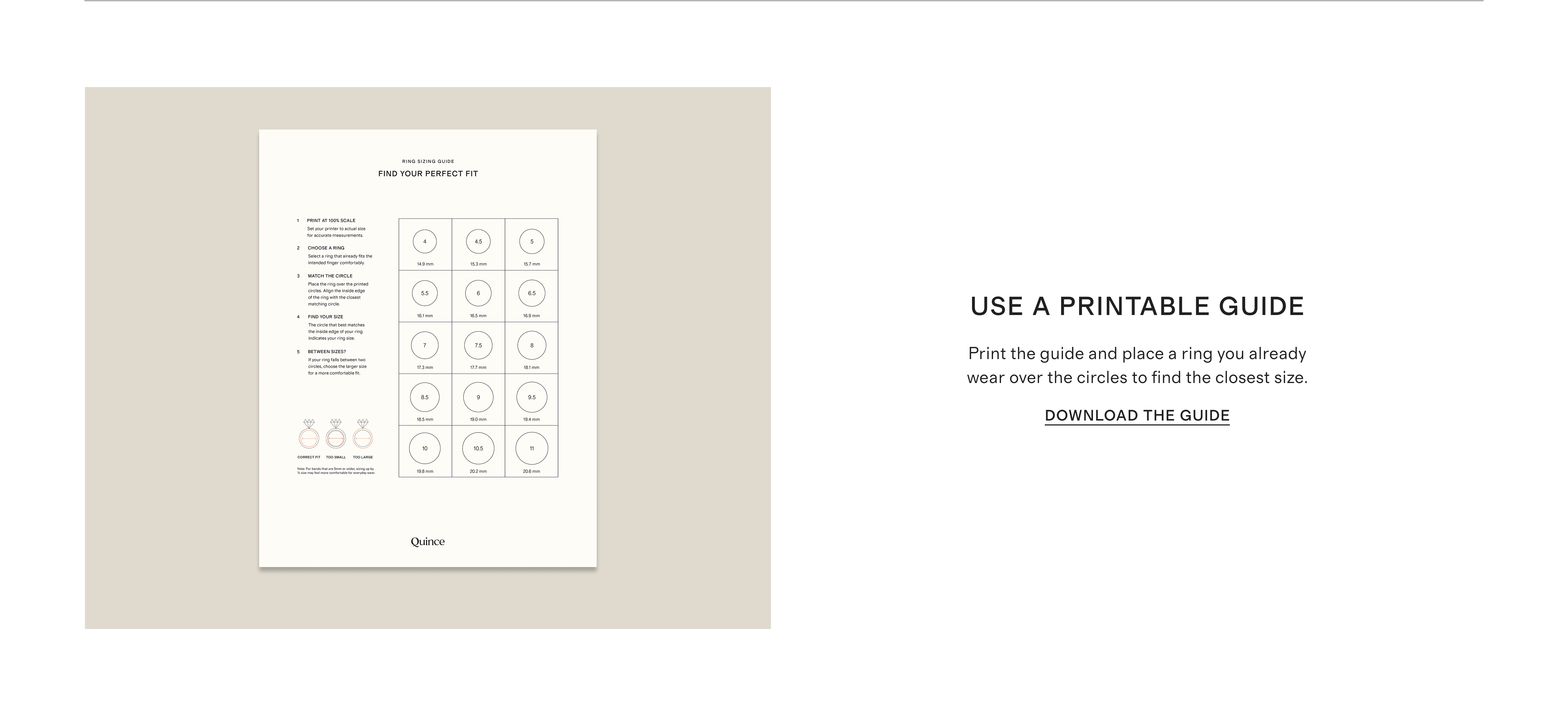Printable Size Guide 