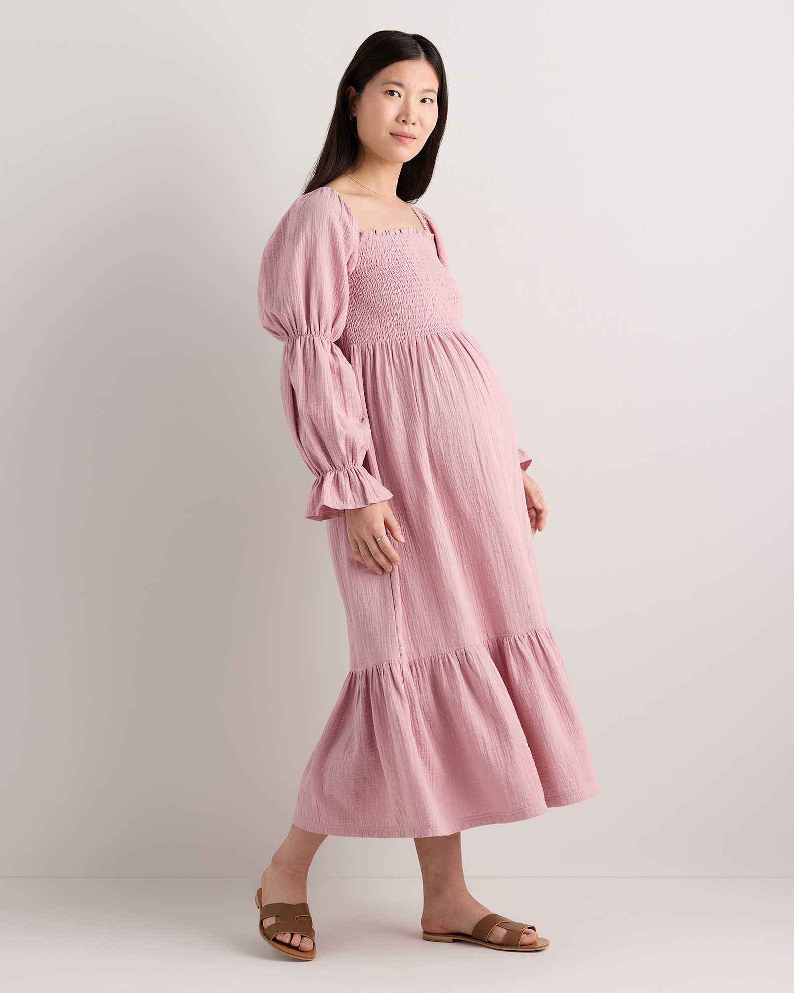 pink midi dress maternity Vianne
