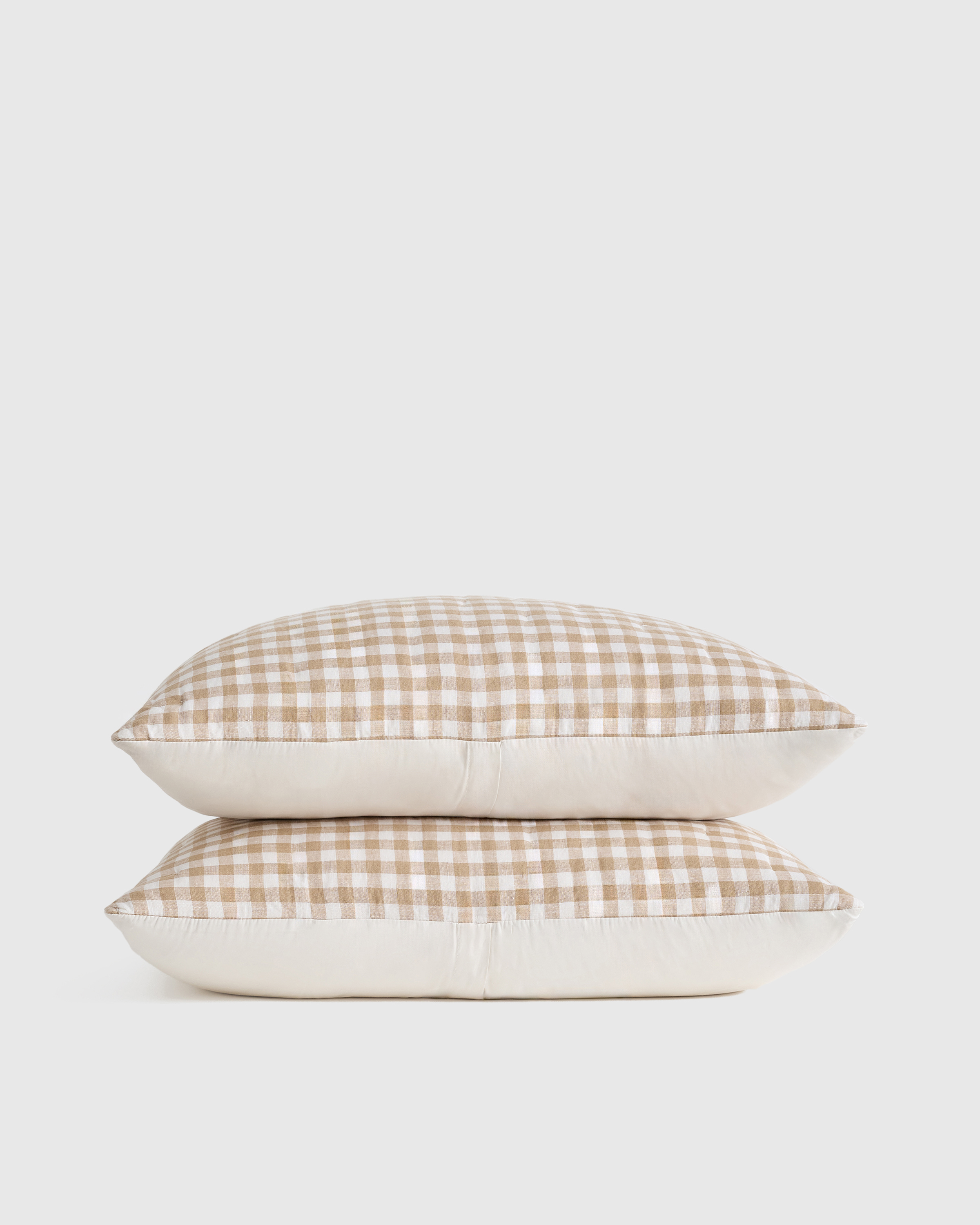 Cafe Gingham European Linen Patterned Quilted Sham Set