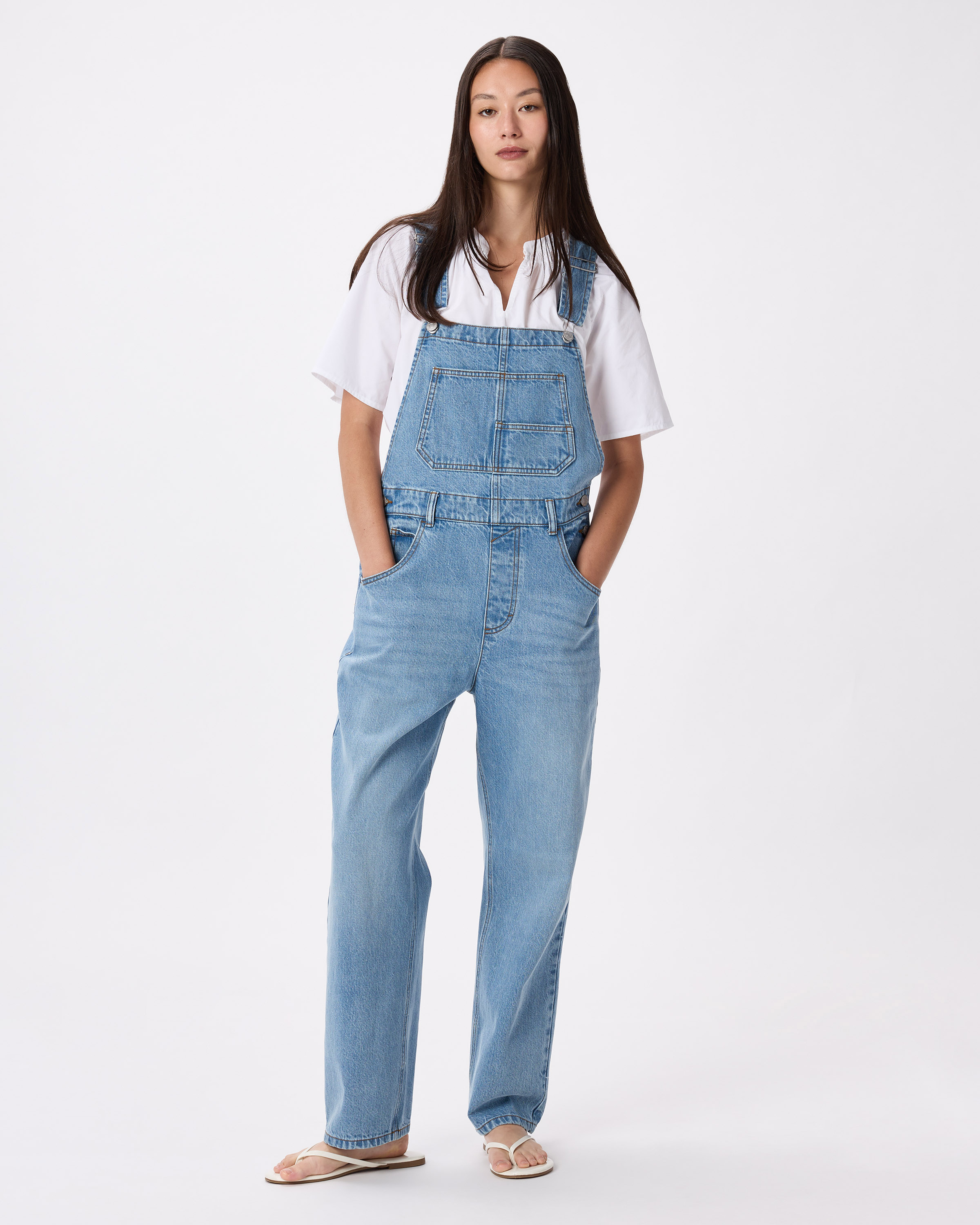 Icey Blue 100% Organic Denim Overalls