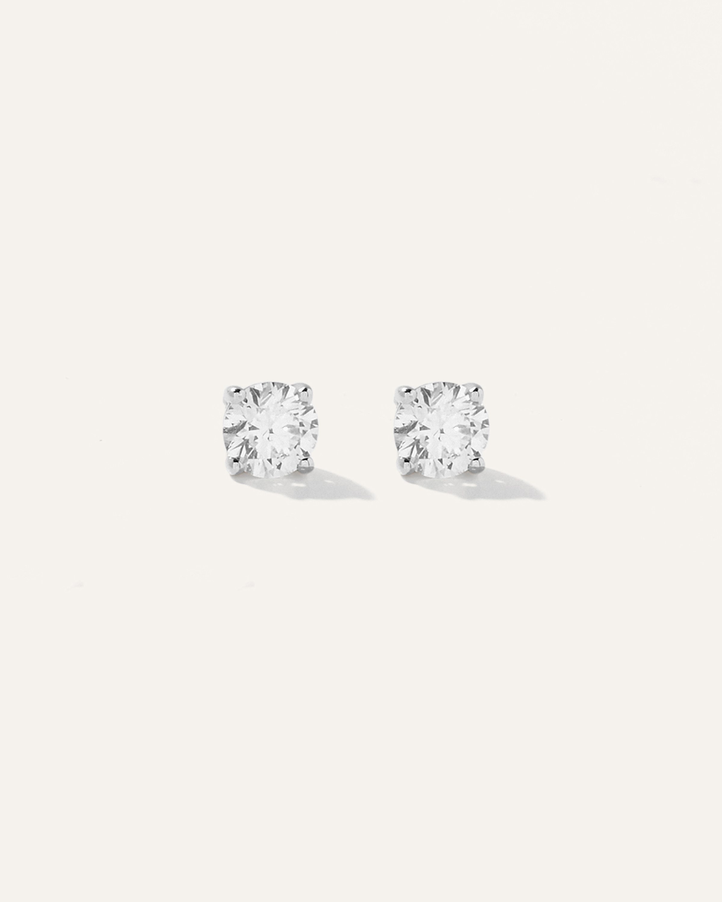 Paire De Clous Pour Boucles D'oreilles En Or Blanc 14 Carats - Fait Main USA - Neuf