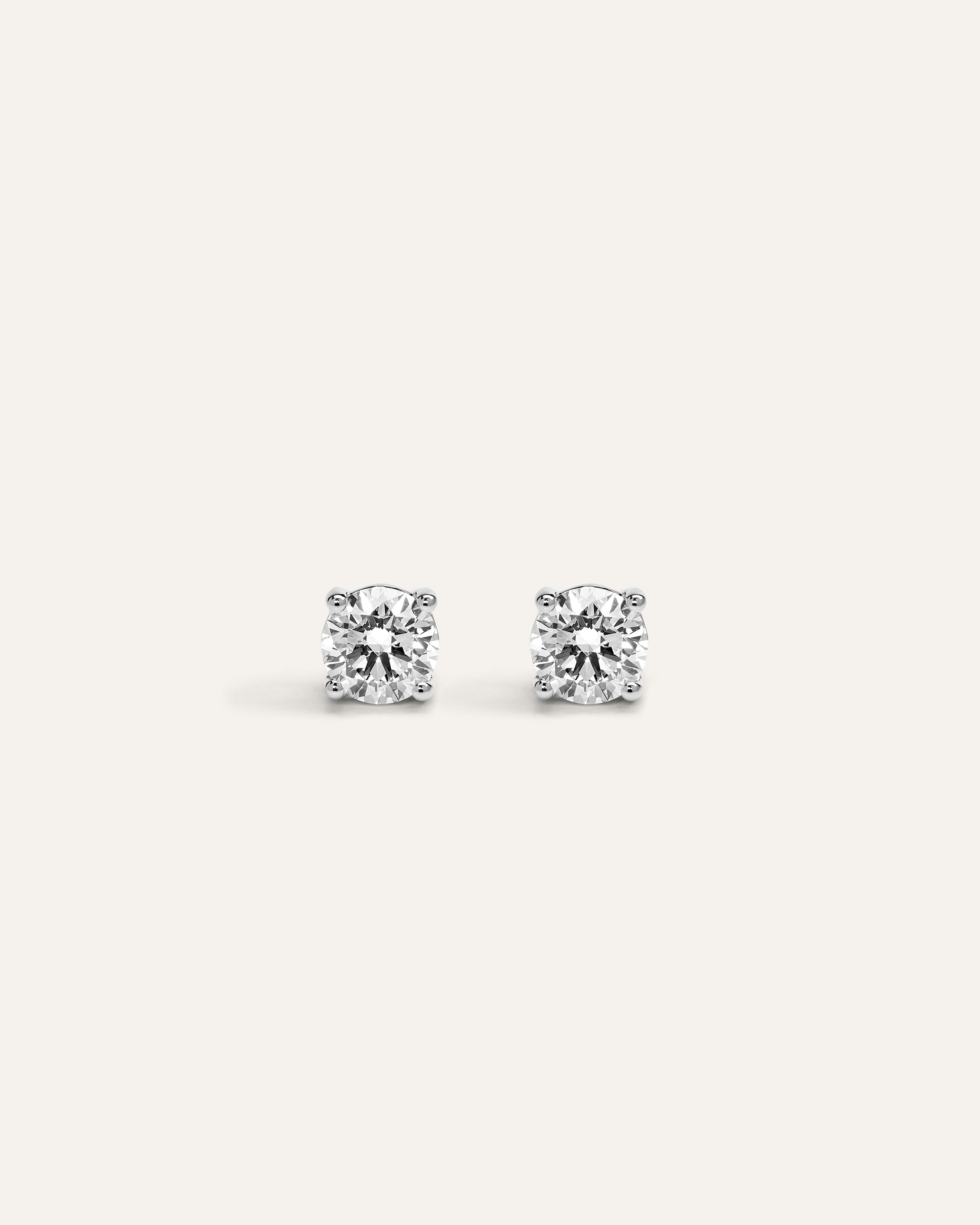 White Gold 14K Gold Lab Grown Diamond Four-Prong Solitaire Studs