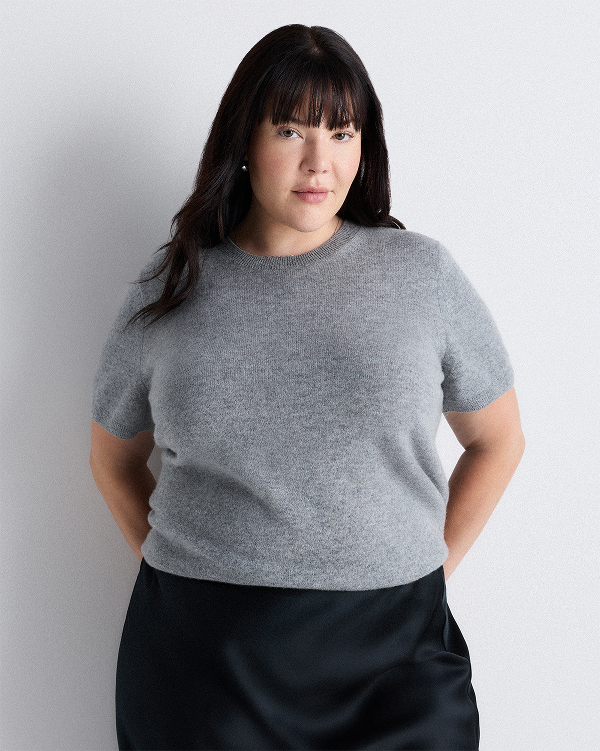 Heather Grey Mongolian Cashmere Tee