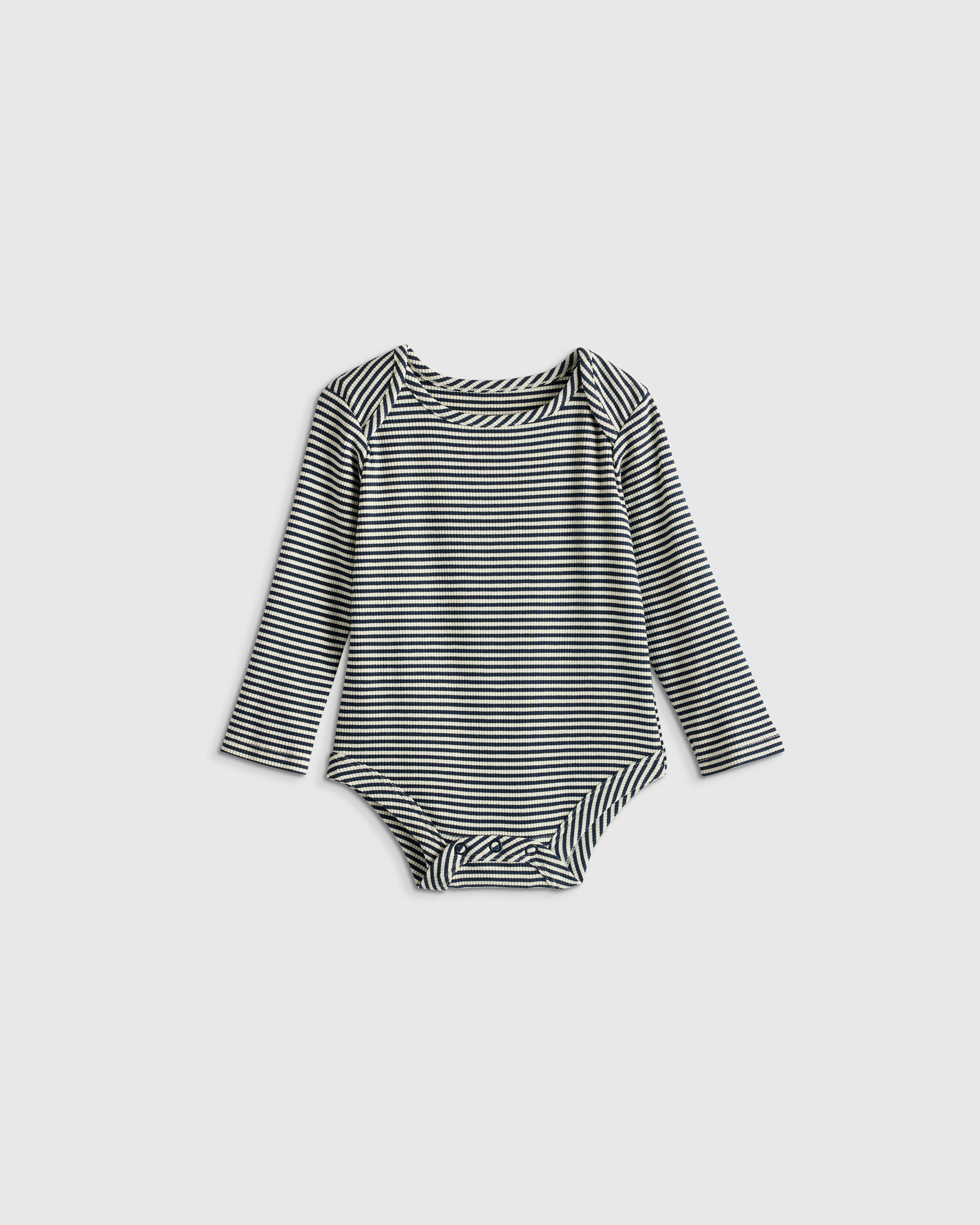 Quince Softest Rib Long Sleeve Bodysuit In Blue