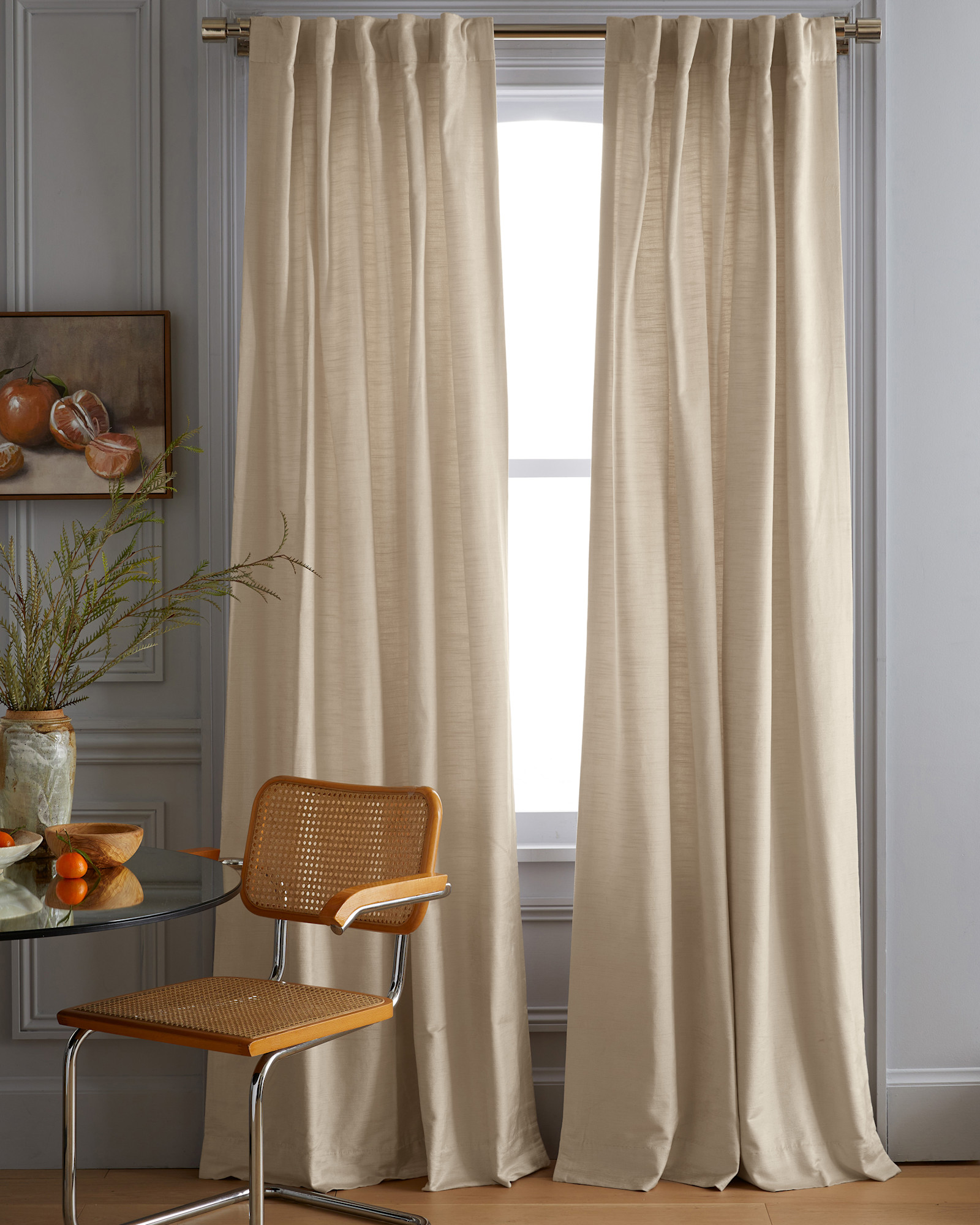 Luster Velvet Curtain, Champagne