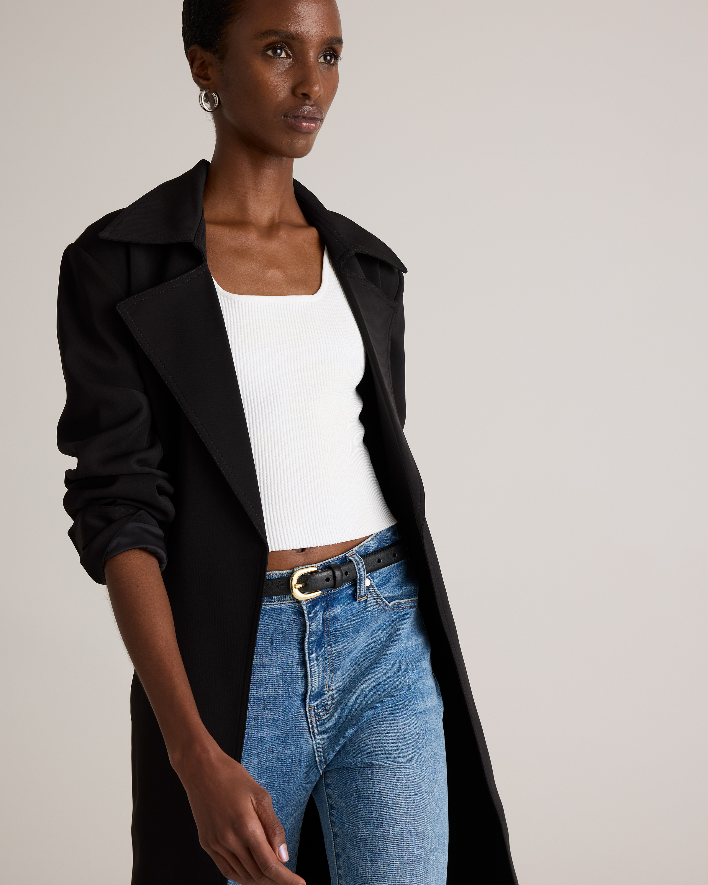 ジャケット・アウター MATURE TRENCH COAT Stretch Crepe Trench Coat