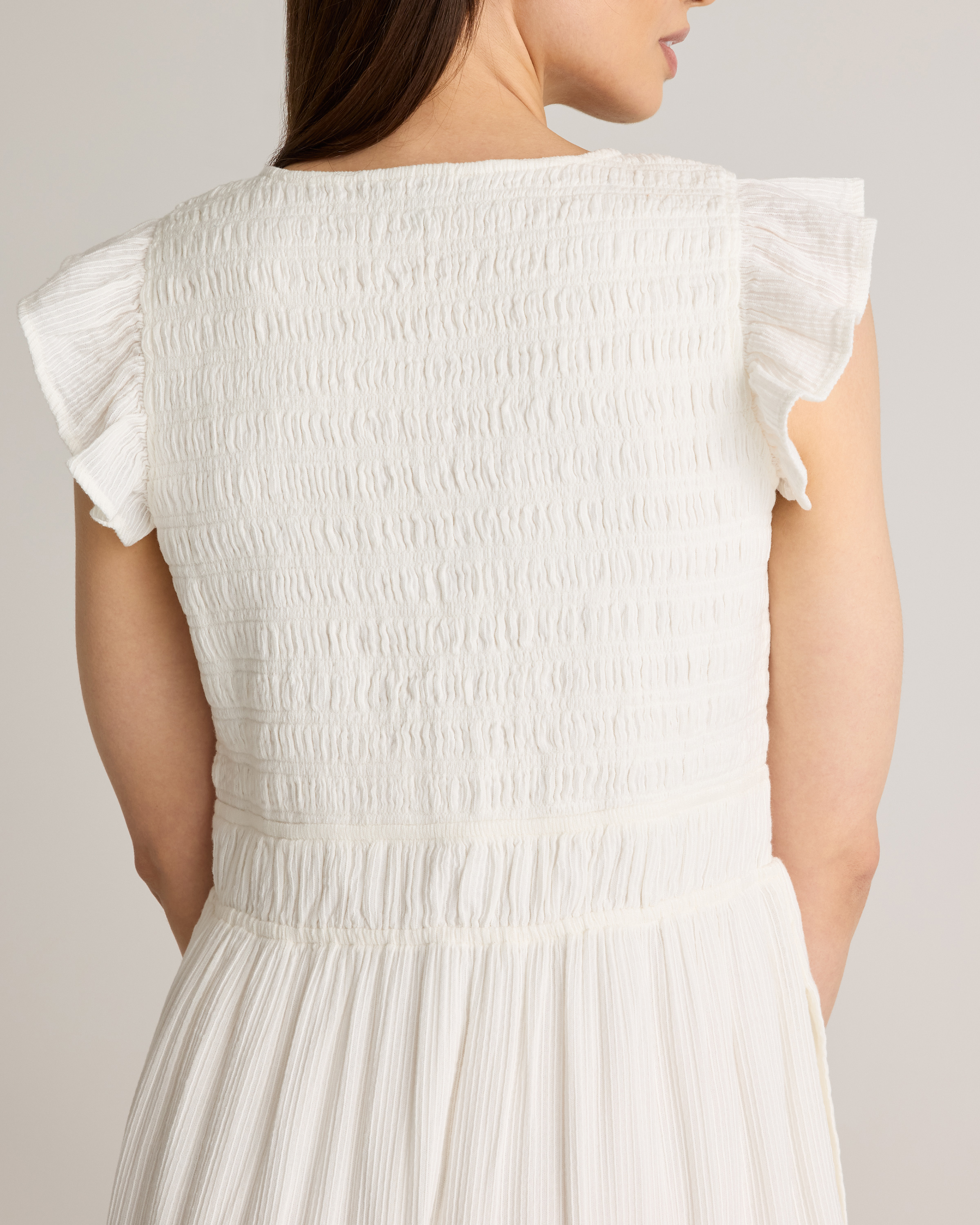 women mercerized cotton v-neck a-line long dress ALINE RIBBED MAXI JUMPER DRESS – Fallon's main image 0