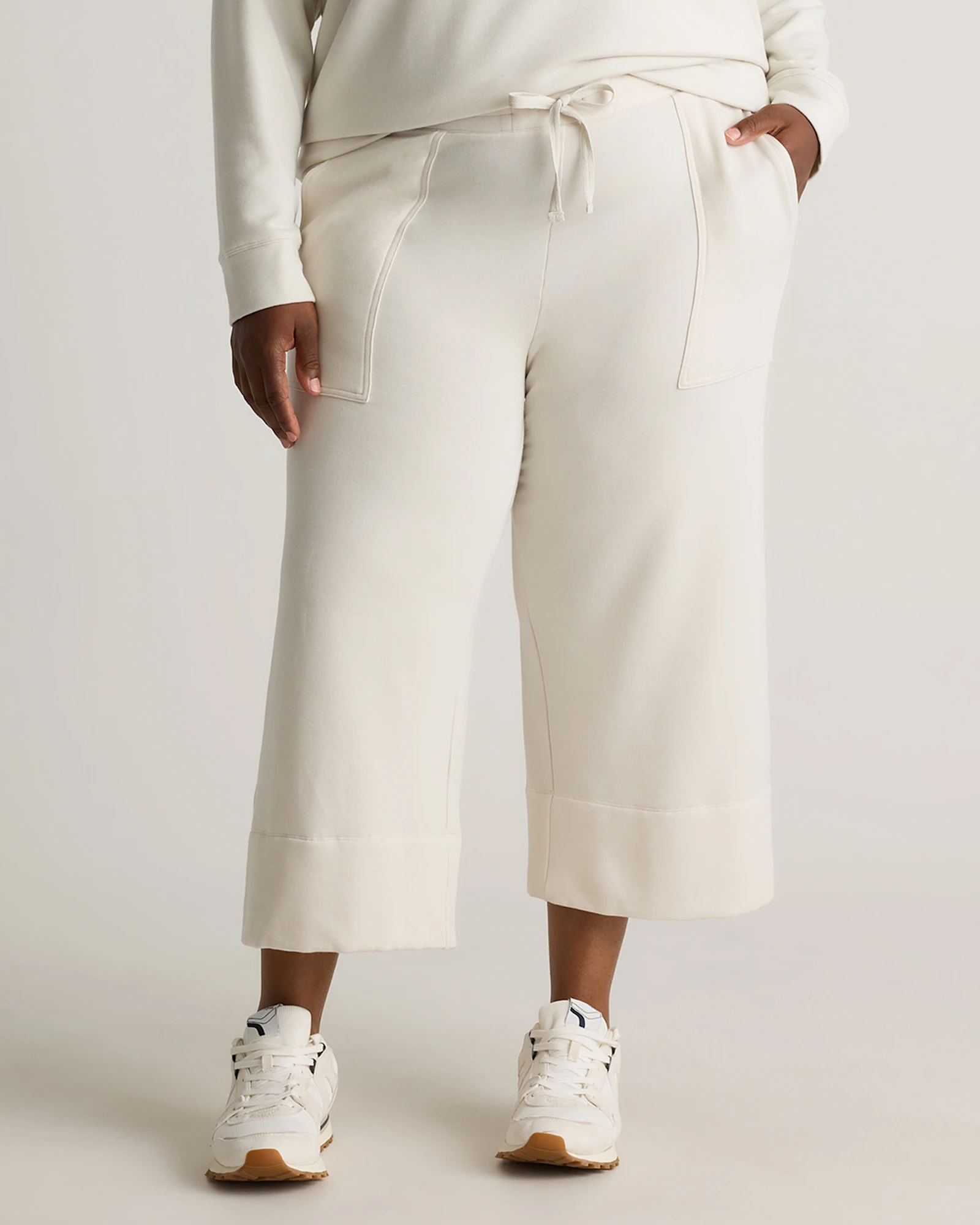 SuperSoft Fleece Cropped Wide Leg Pants - Plus Size
