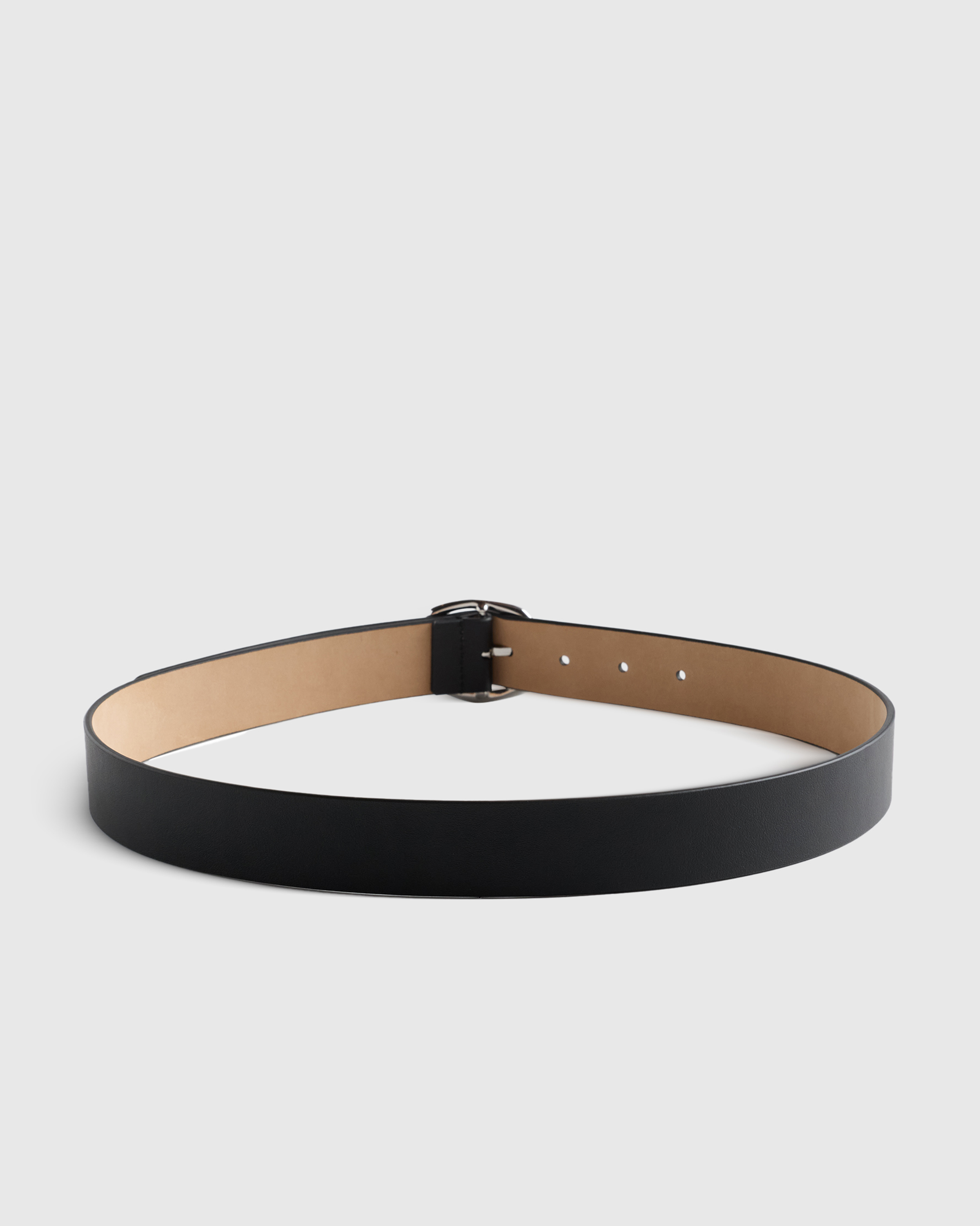 Zoe Sculptural European Leather Belt in Black/Silver