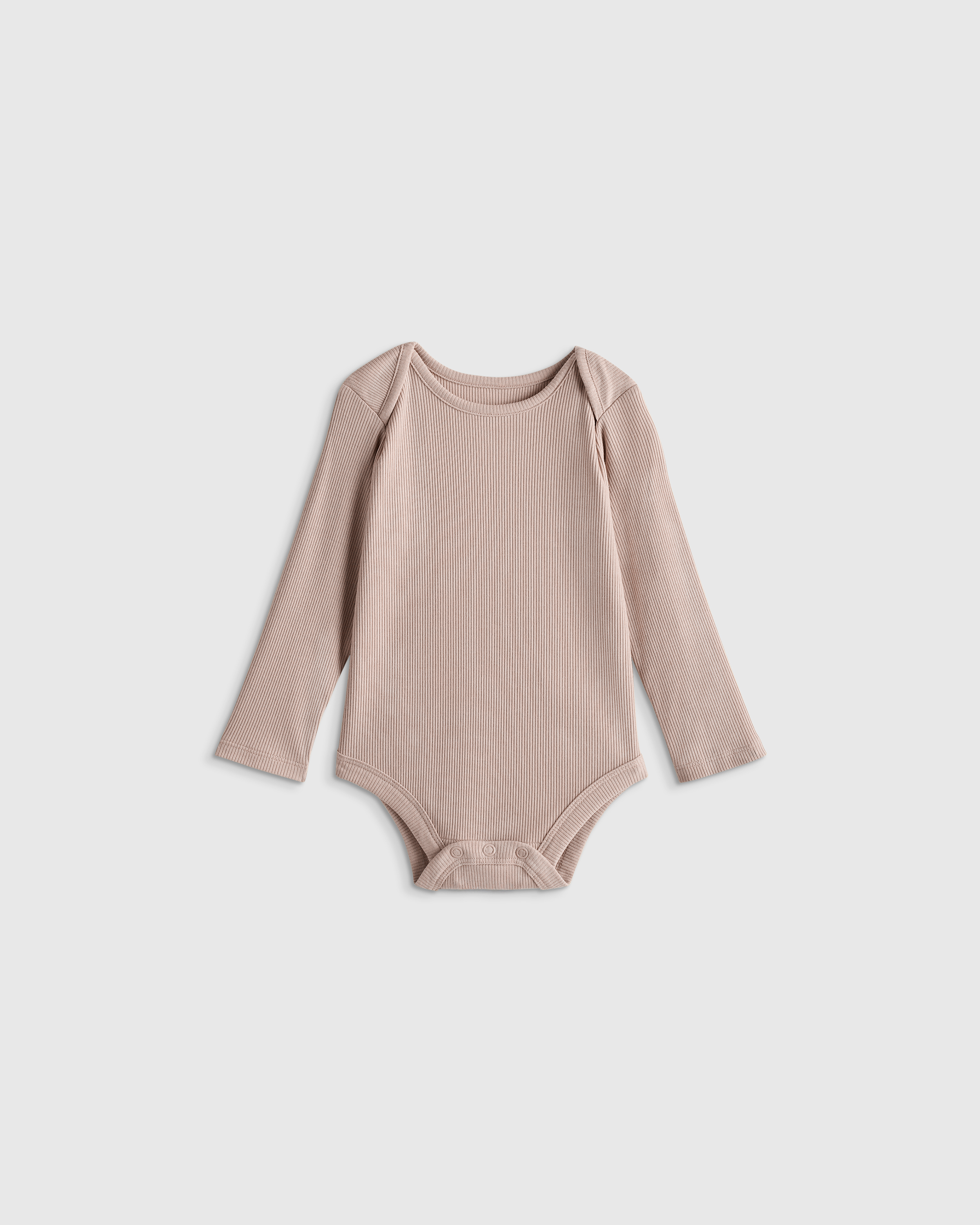 Quince Softest Rib Long Sleeve Bodysuit In Brown