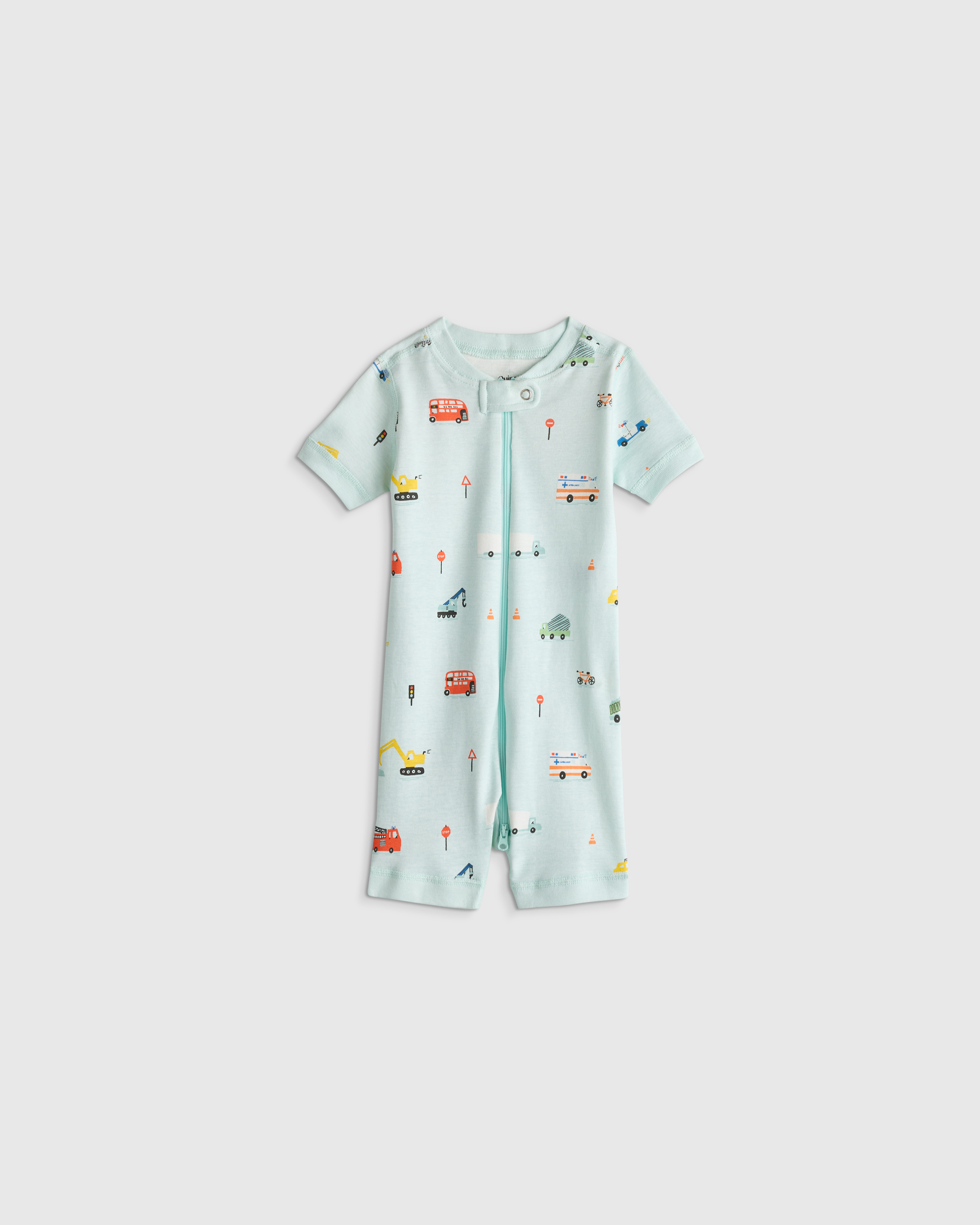 Vehicles 100% Organic Cotton Shortie Onesie Pajama