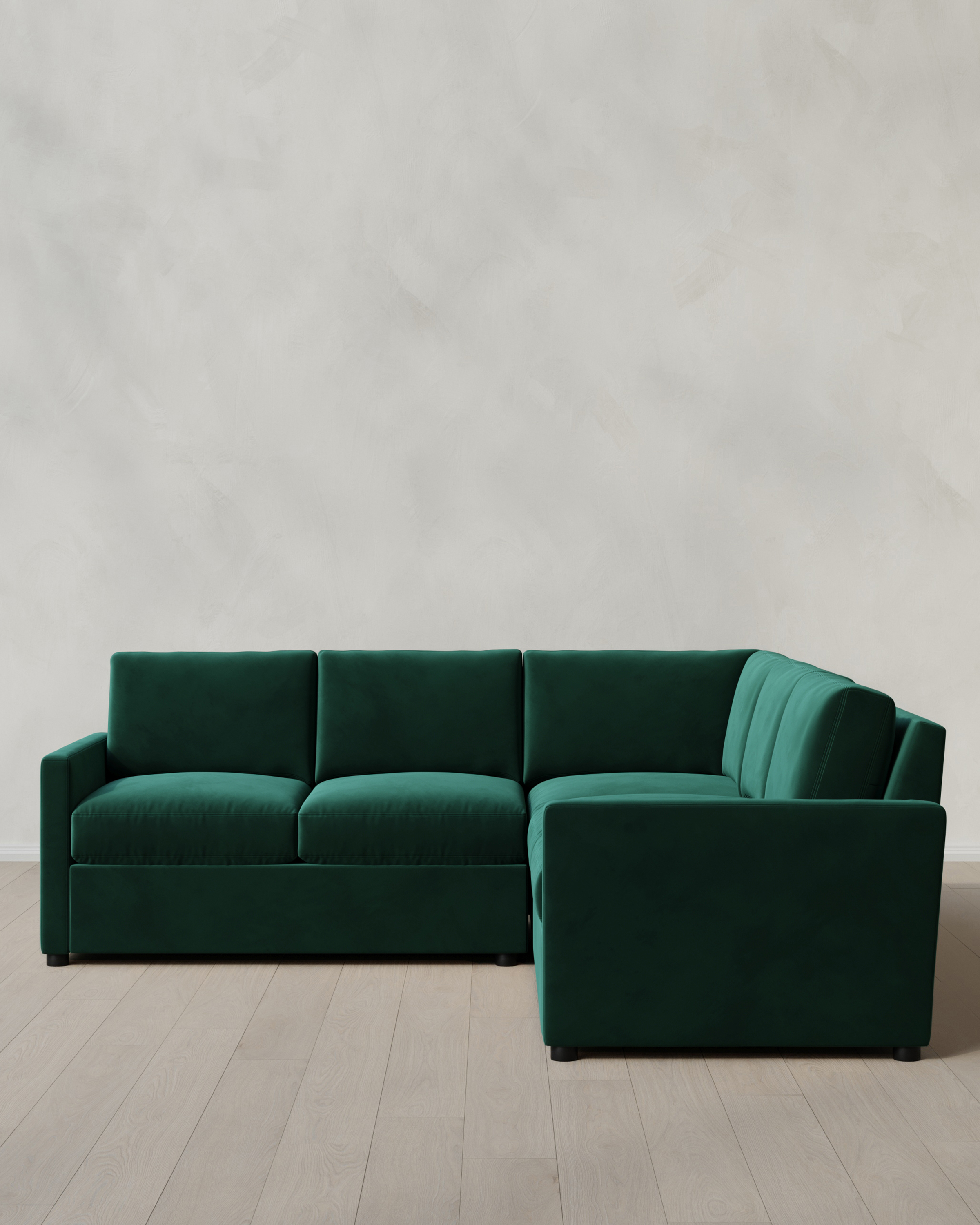 Spruce Brennan L Sectional in Performance Velvet