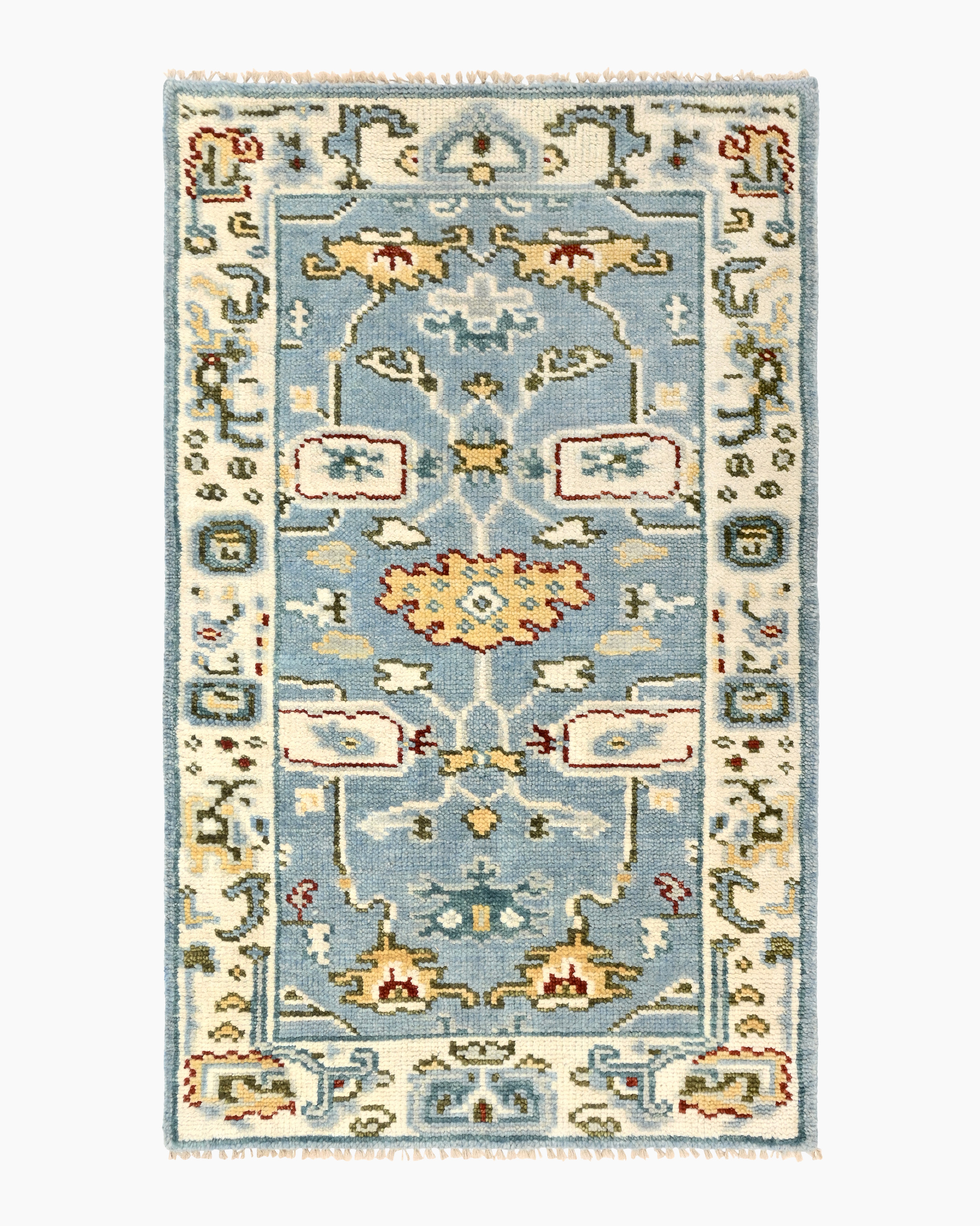 Light Blue Artemis Hand-Knotted Wool Rug