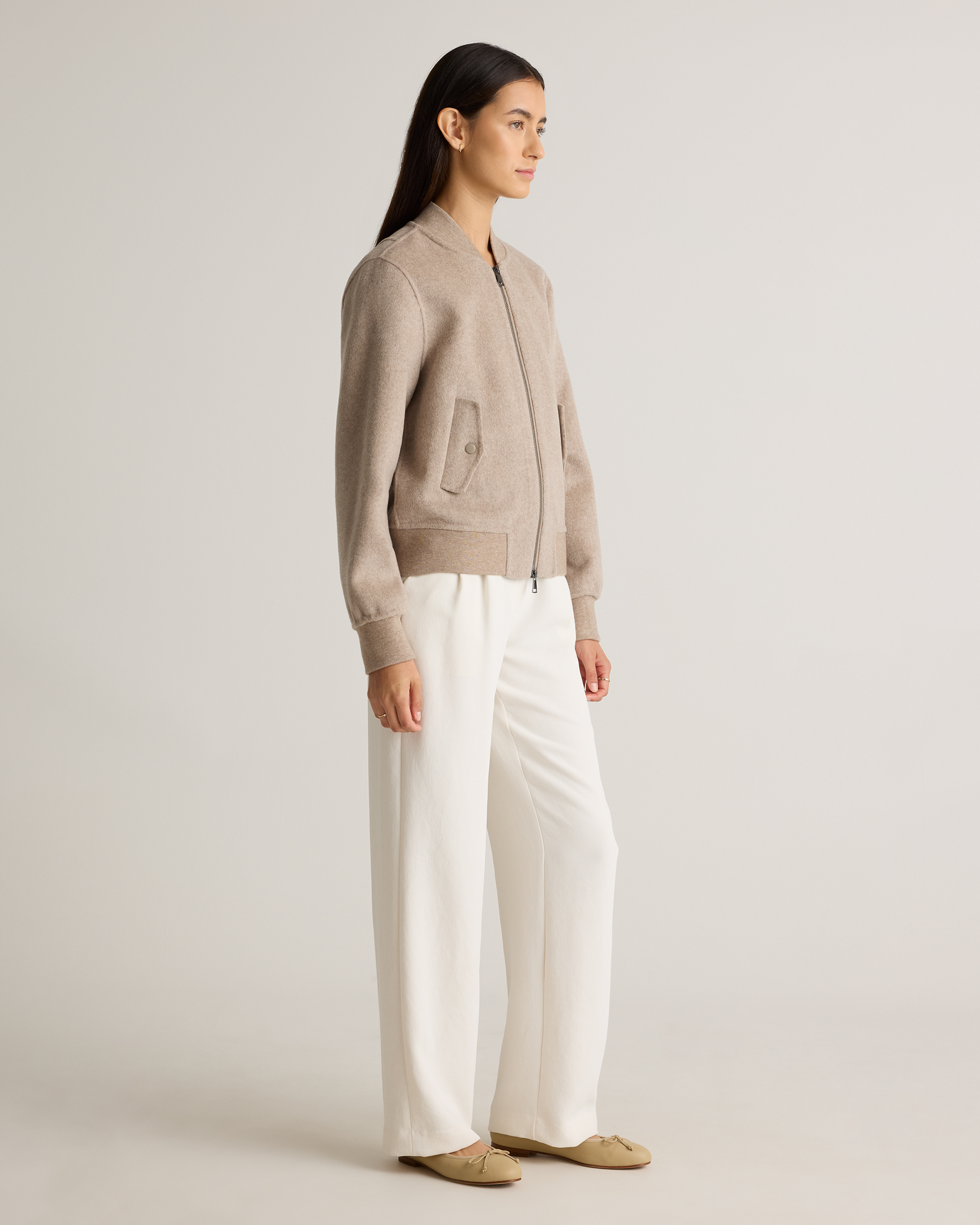 Double-Faced Merino Wool Bomber Jacket