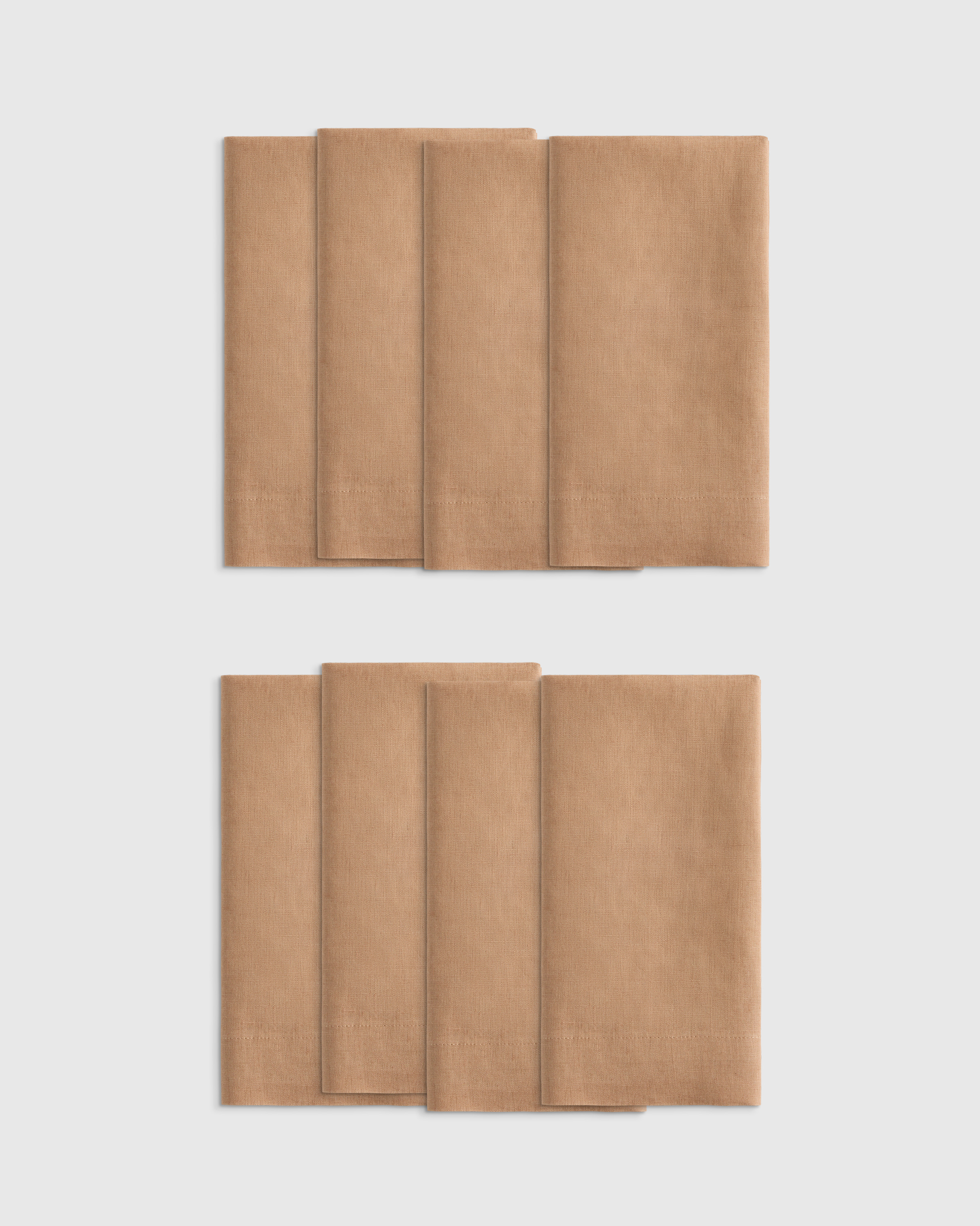 Latte European Linen Wide-Hem Napkins (Set of 8)