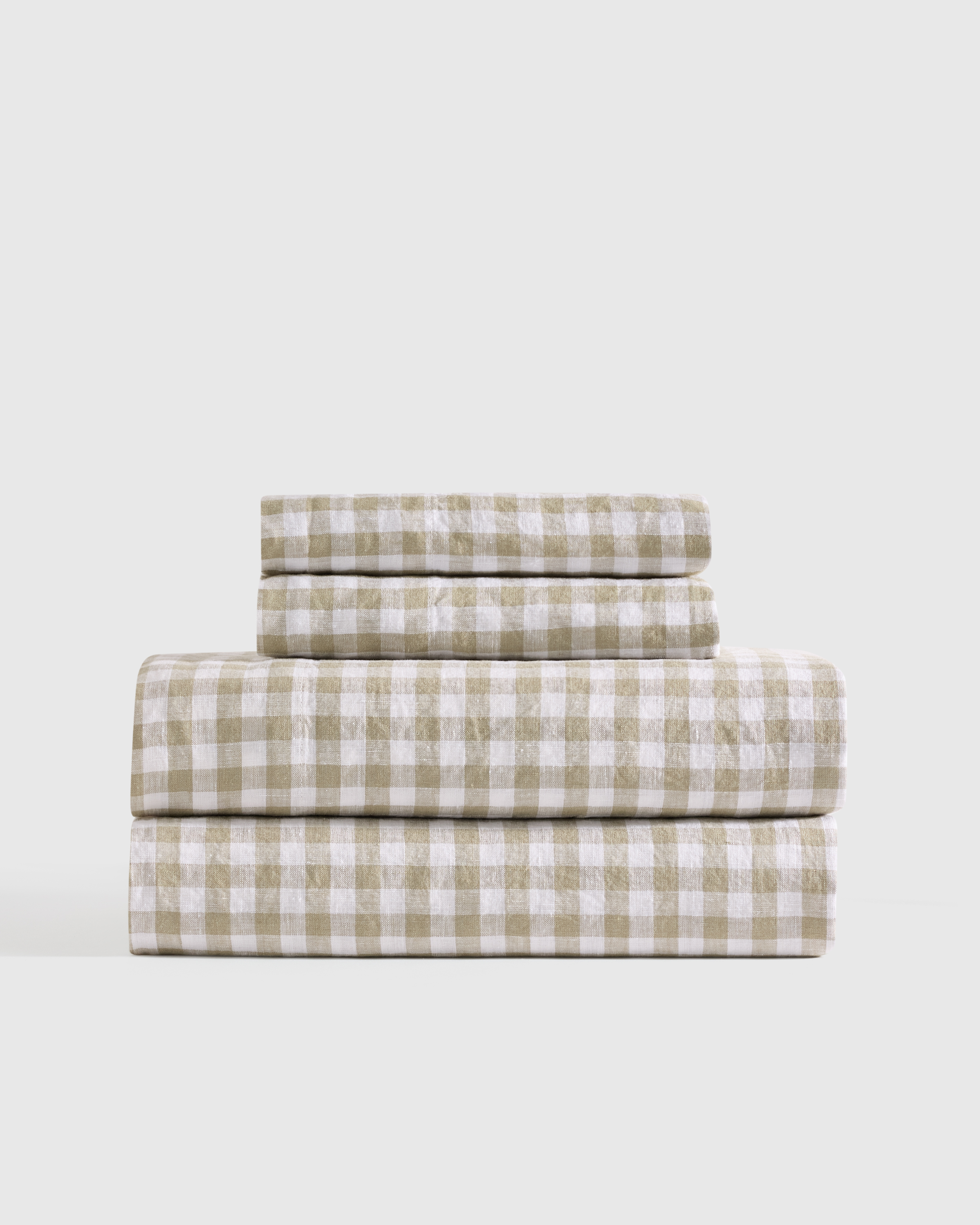 european linen sheet set, queen, willowleaf gingham
