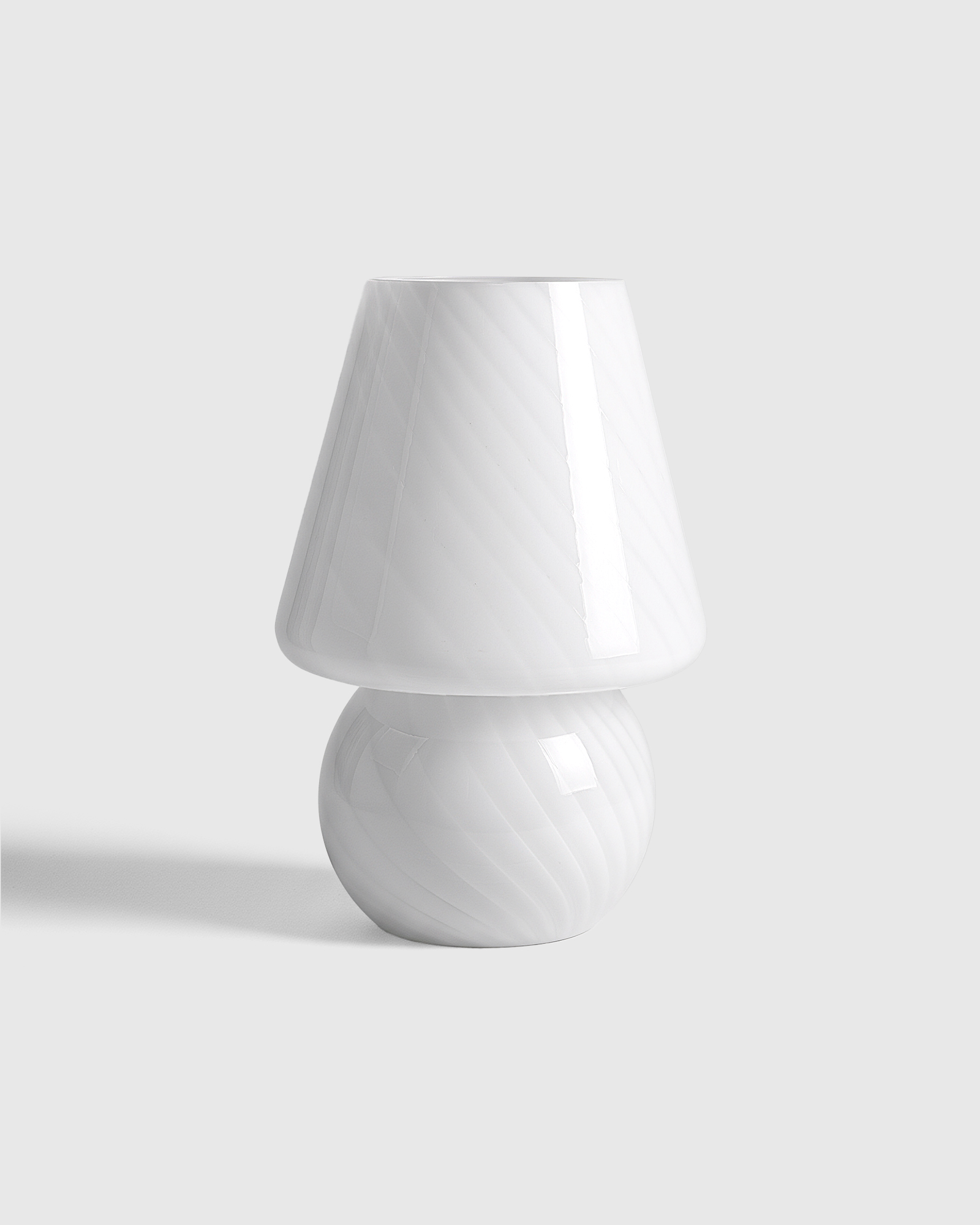 White Swirled Glass Table Lamp