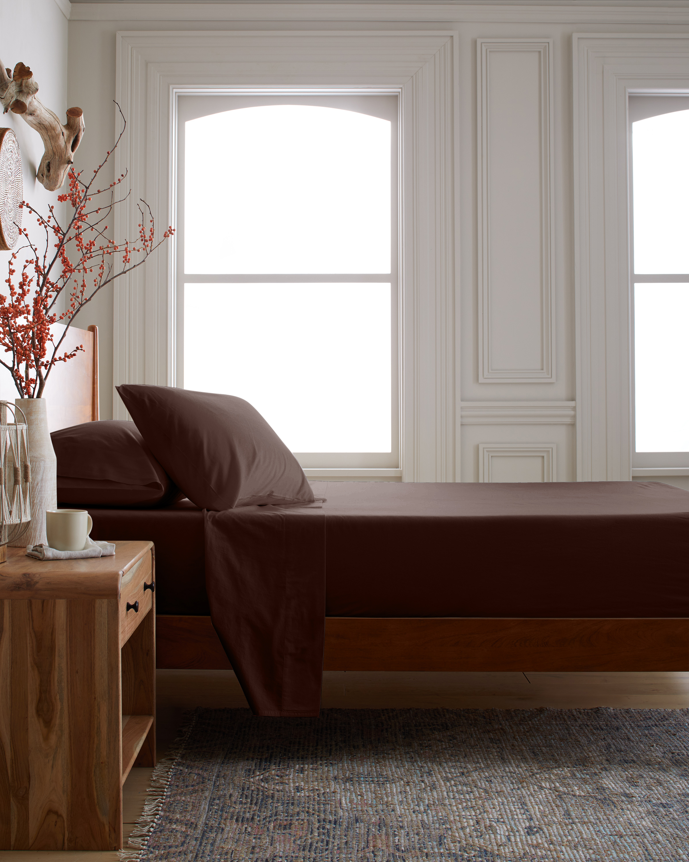 Organic Brushed Cotton Sheet Set - Espresso, King