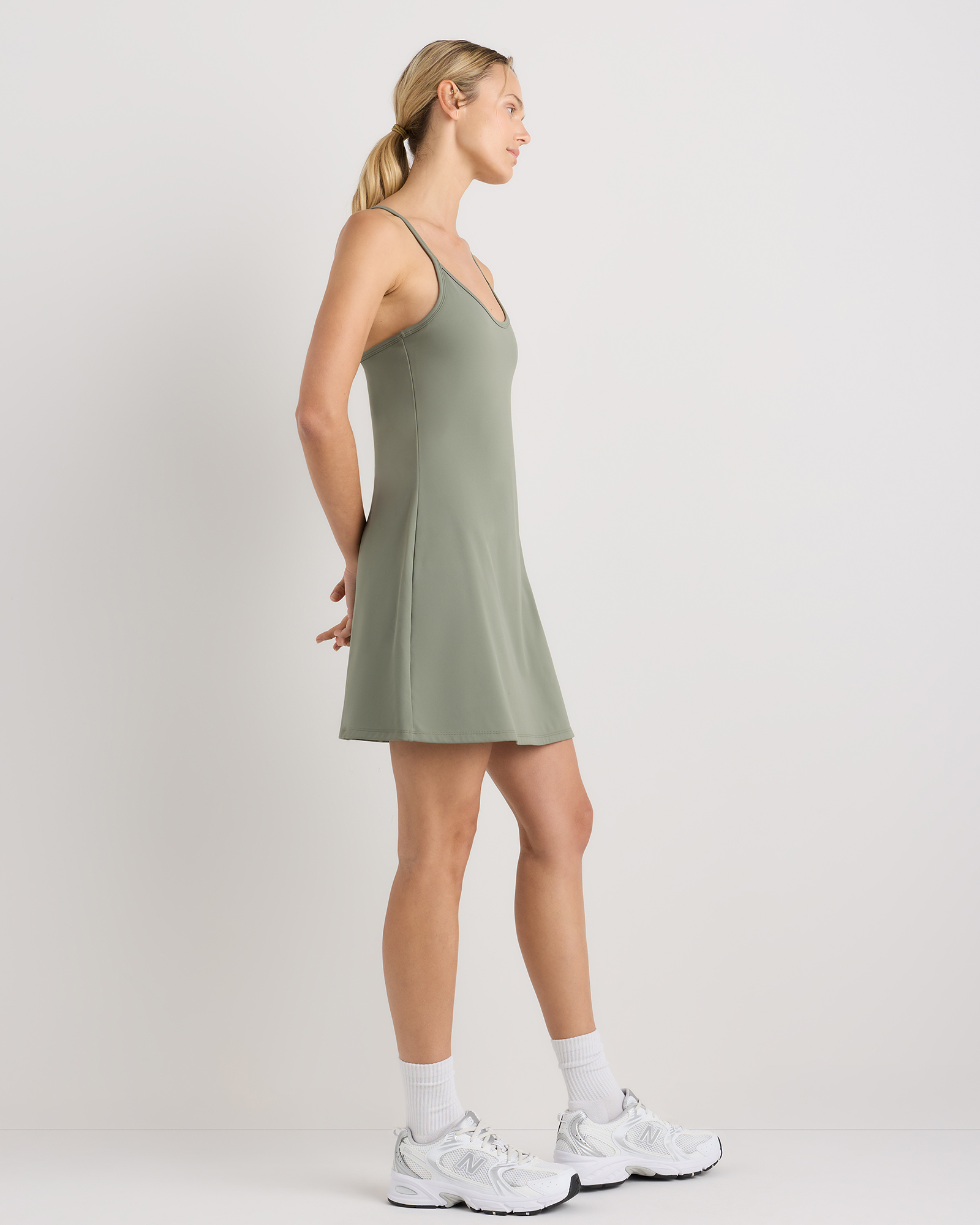 Women's Ultra-Form Active Dress in Black, Size XL, Nylon/Spandex by Quince