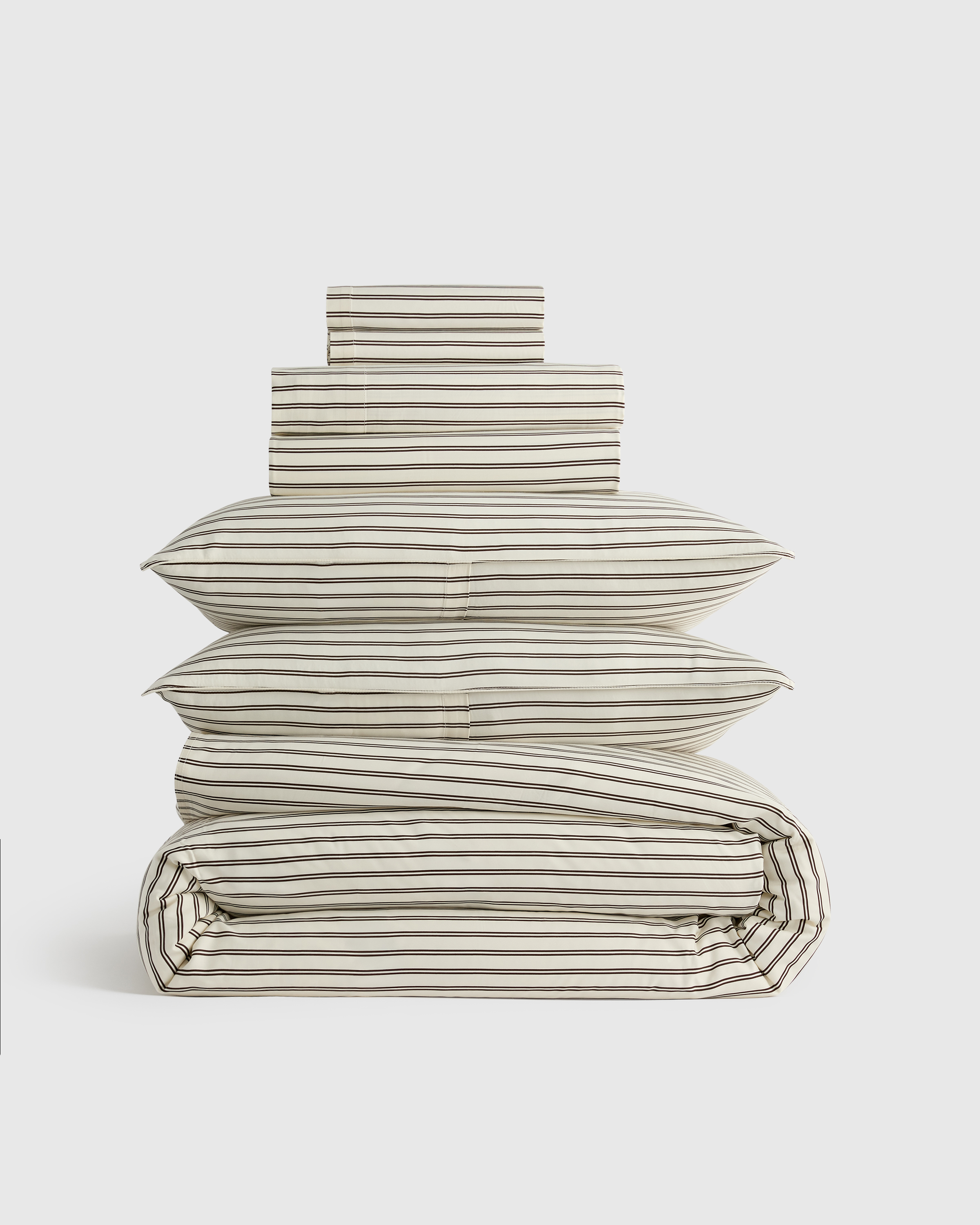 Double Stripe Espresso Bamboo Deluxe Bedding Bundle