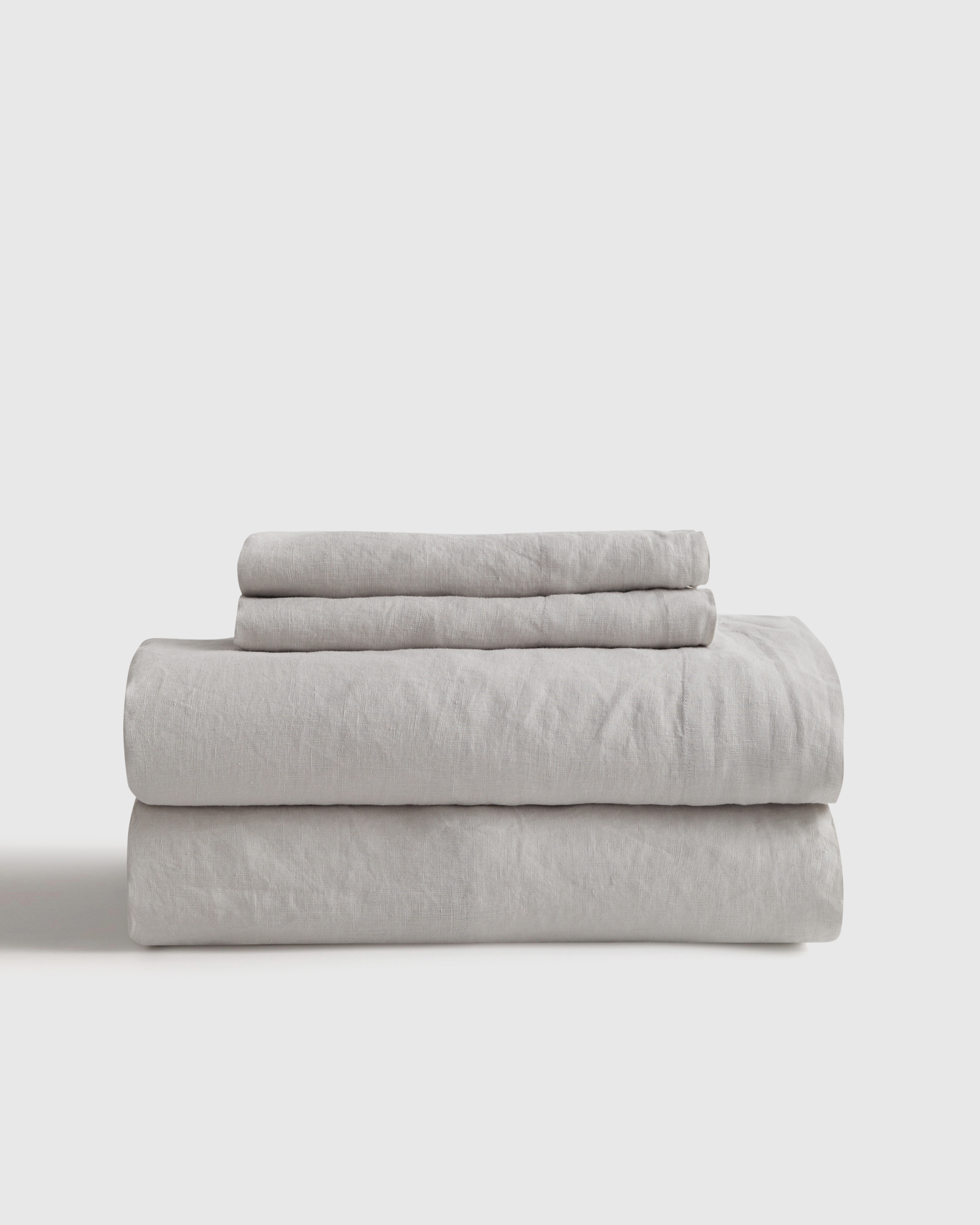 Light Grey European Linen Sheet Set
