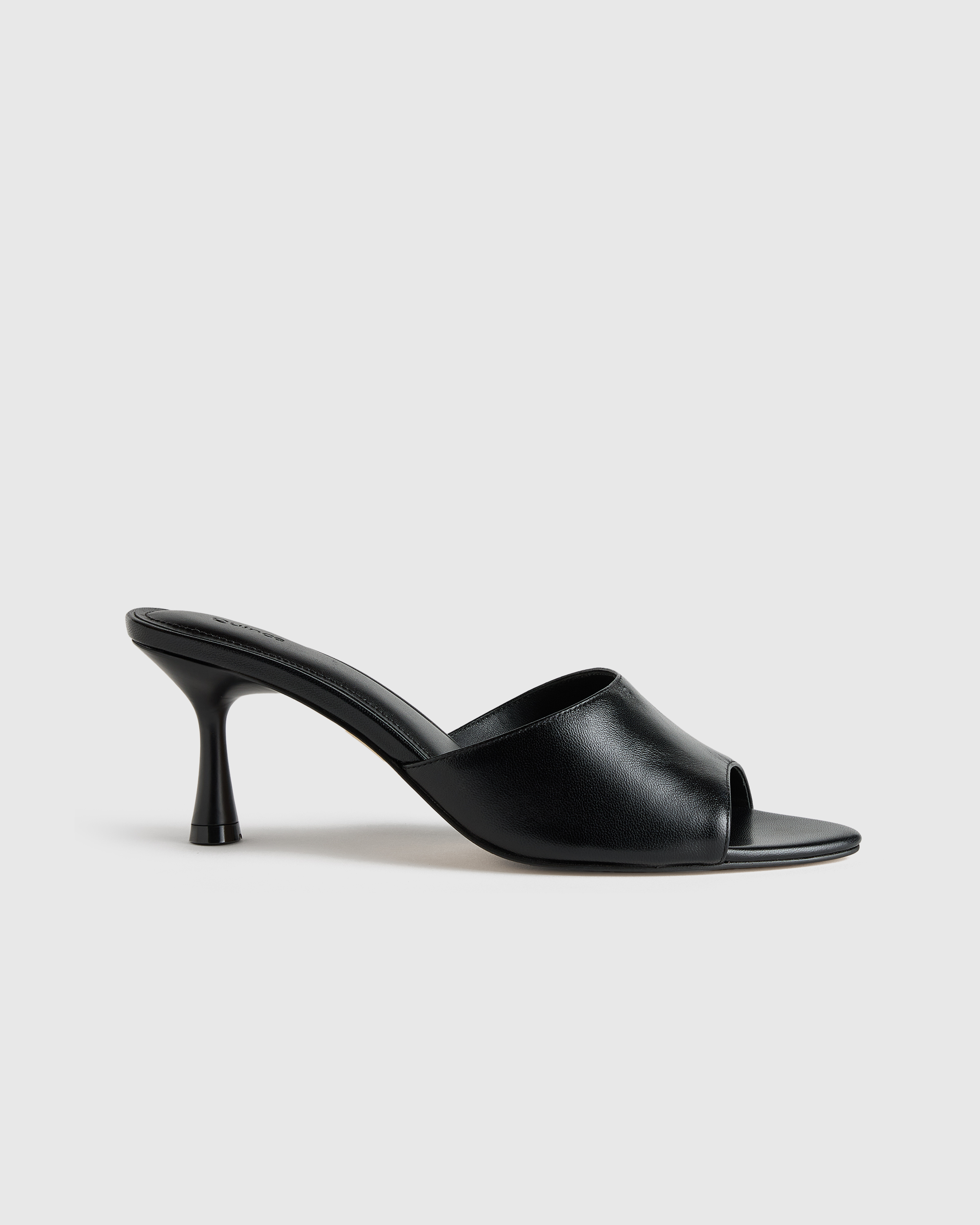 Black Italian Leather 65mm Stiletto Mule