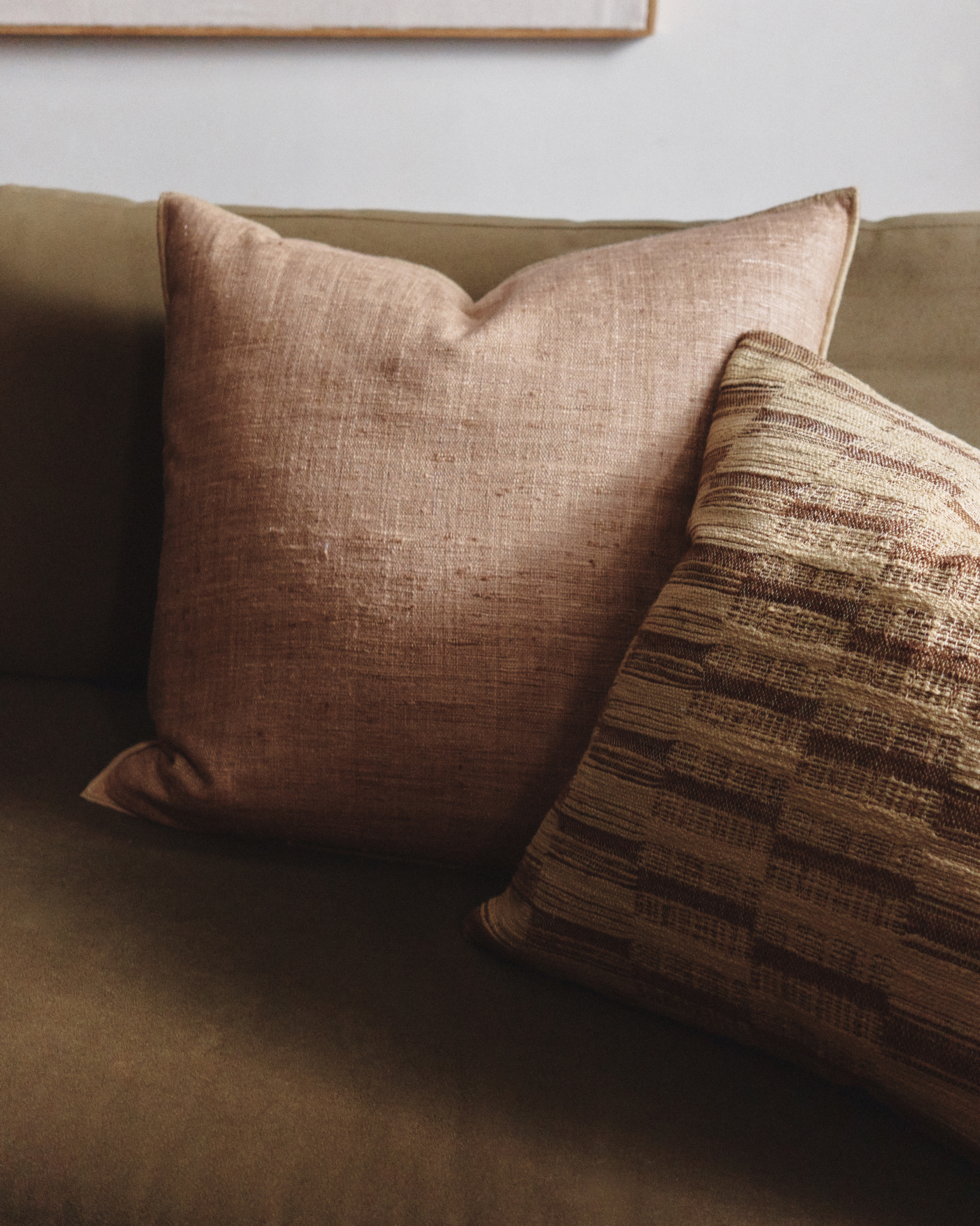 Sand Raw Silk Textured Pillow Cover