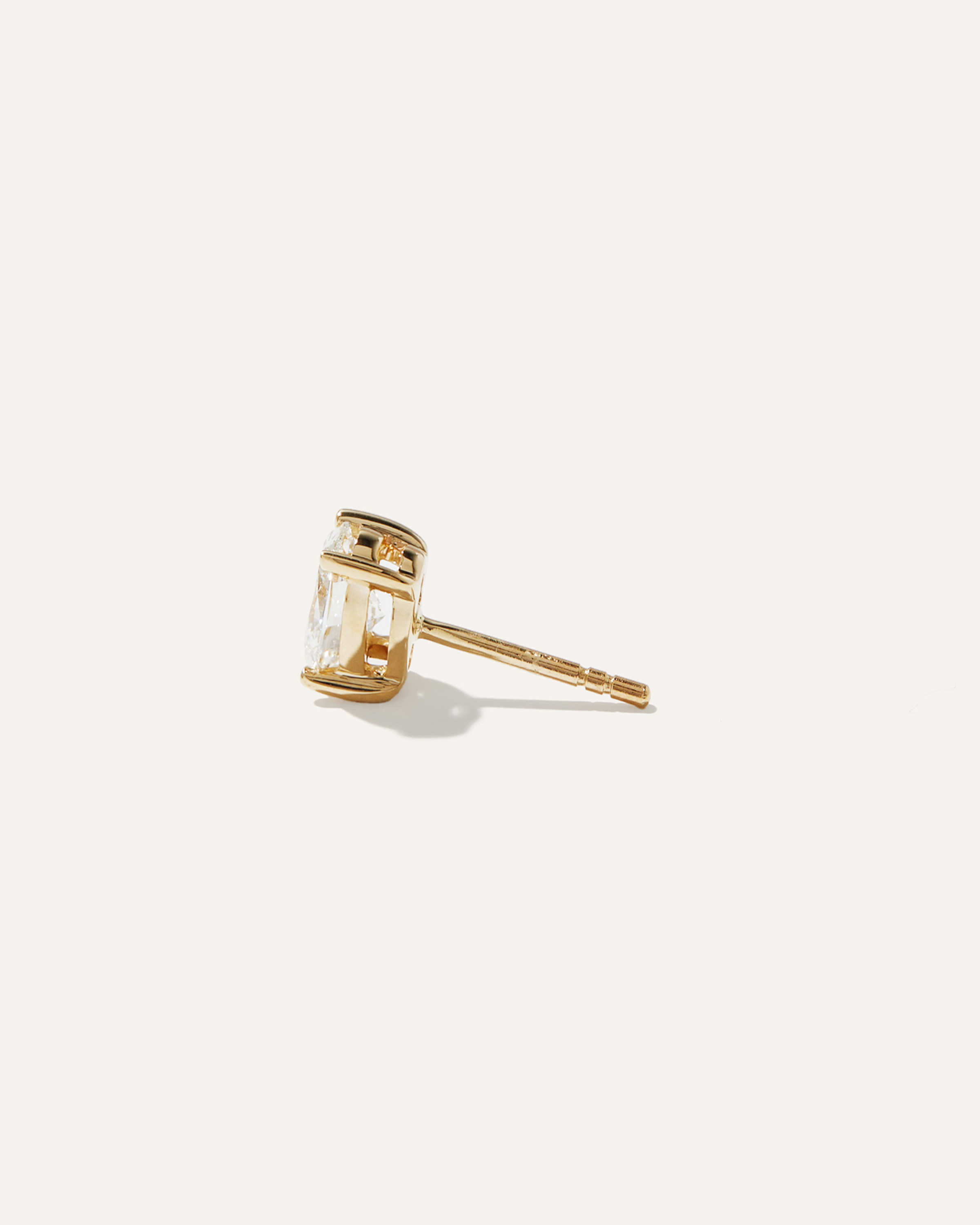 14K Gold Lab Grown Diamond Oval Solitaire Studs - thumbnail 3