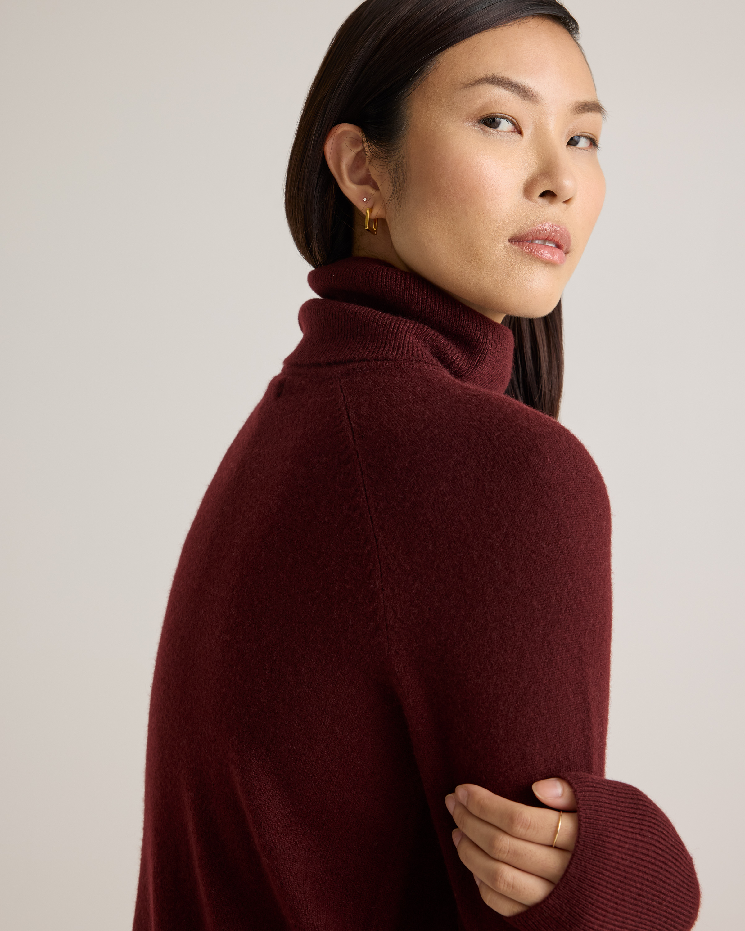 Turtleneck Maroon Cashmere Sweater Mongolian Cashmere Turtleneck
