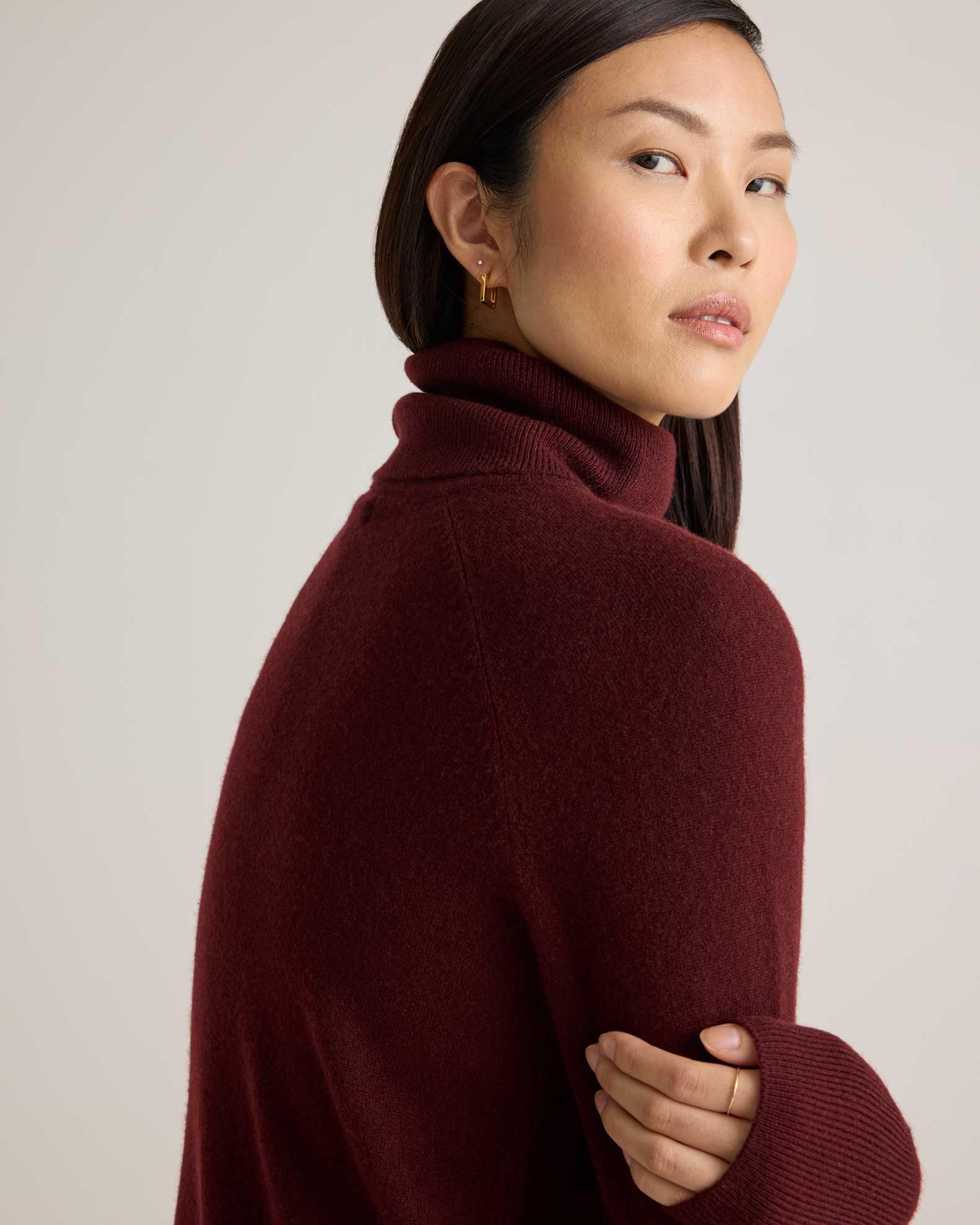 Turtleneck Maroon Cashmere Sweater Mongolian Cashmere Turtleneck