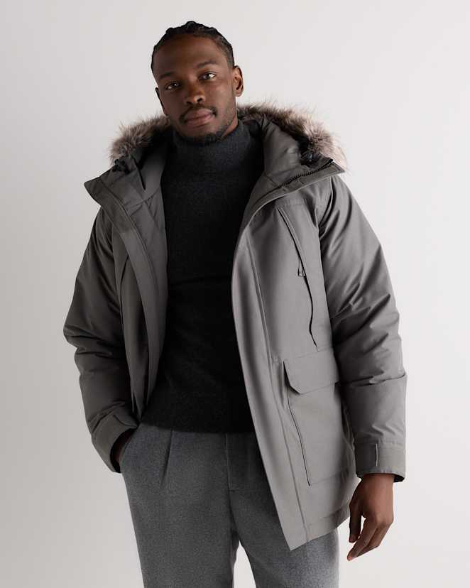 Dark Fossil Grey Responsible Down Hooded Parka