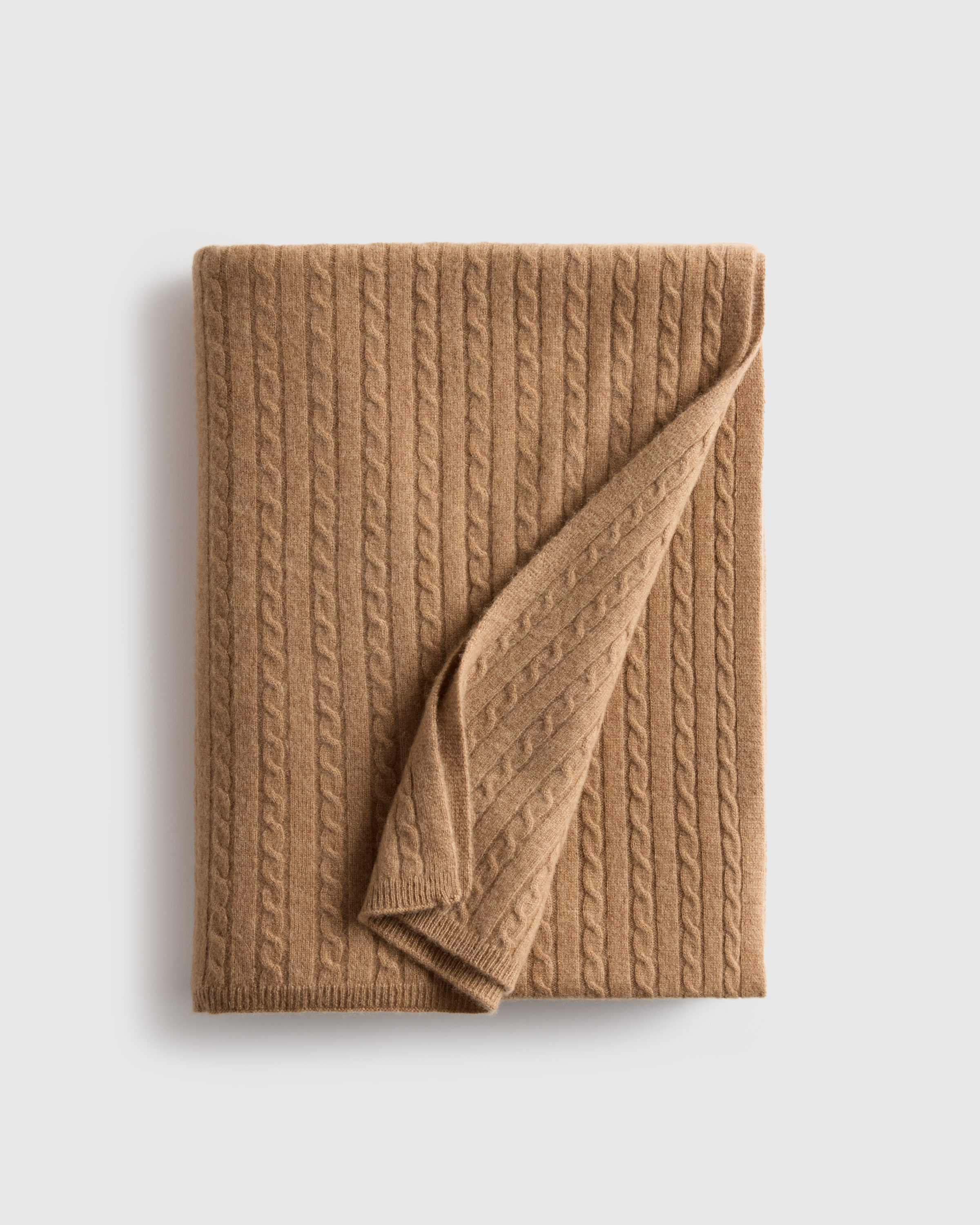 Teak Cable Knit Cashmere Throw