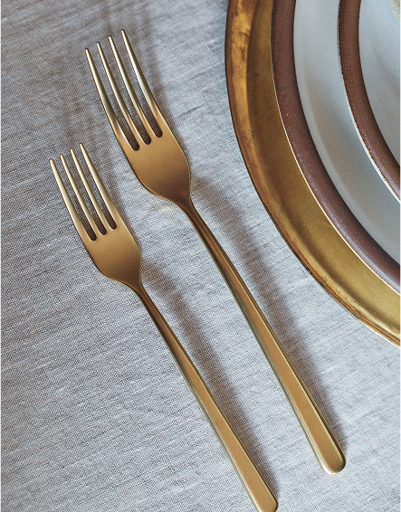 Brushed Gold Linea Flatware 20-Pc Set