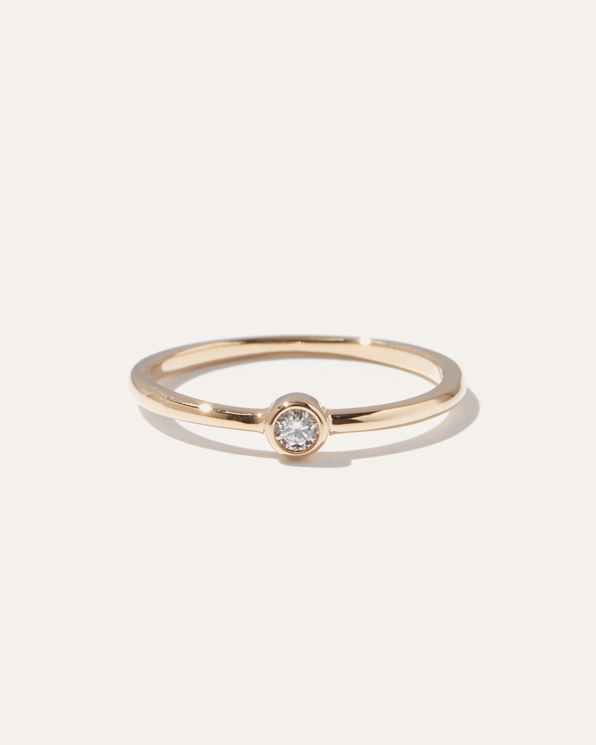Yellow Gold 14K Gold Solo Diamond Bezel Ring