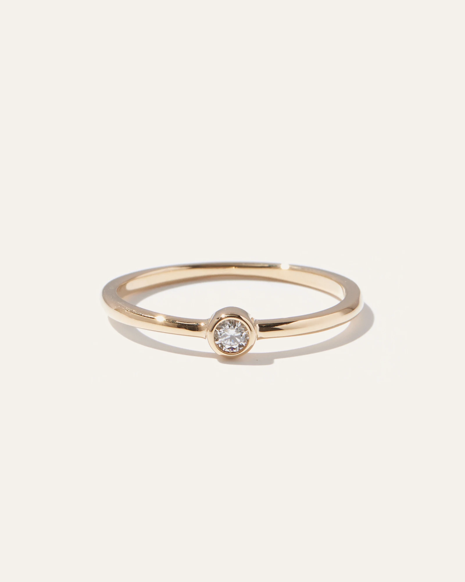 14K Gold Solo Diamond Bezel Ring