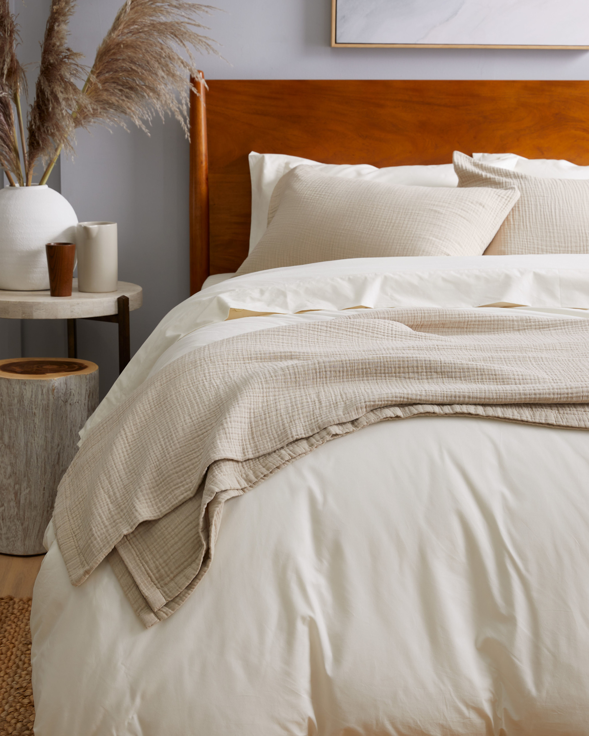 Organic Airy Gauze Blanket - Dune, Full/Queen