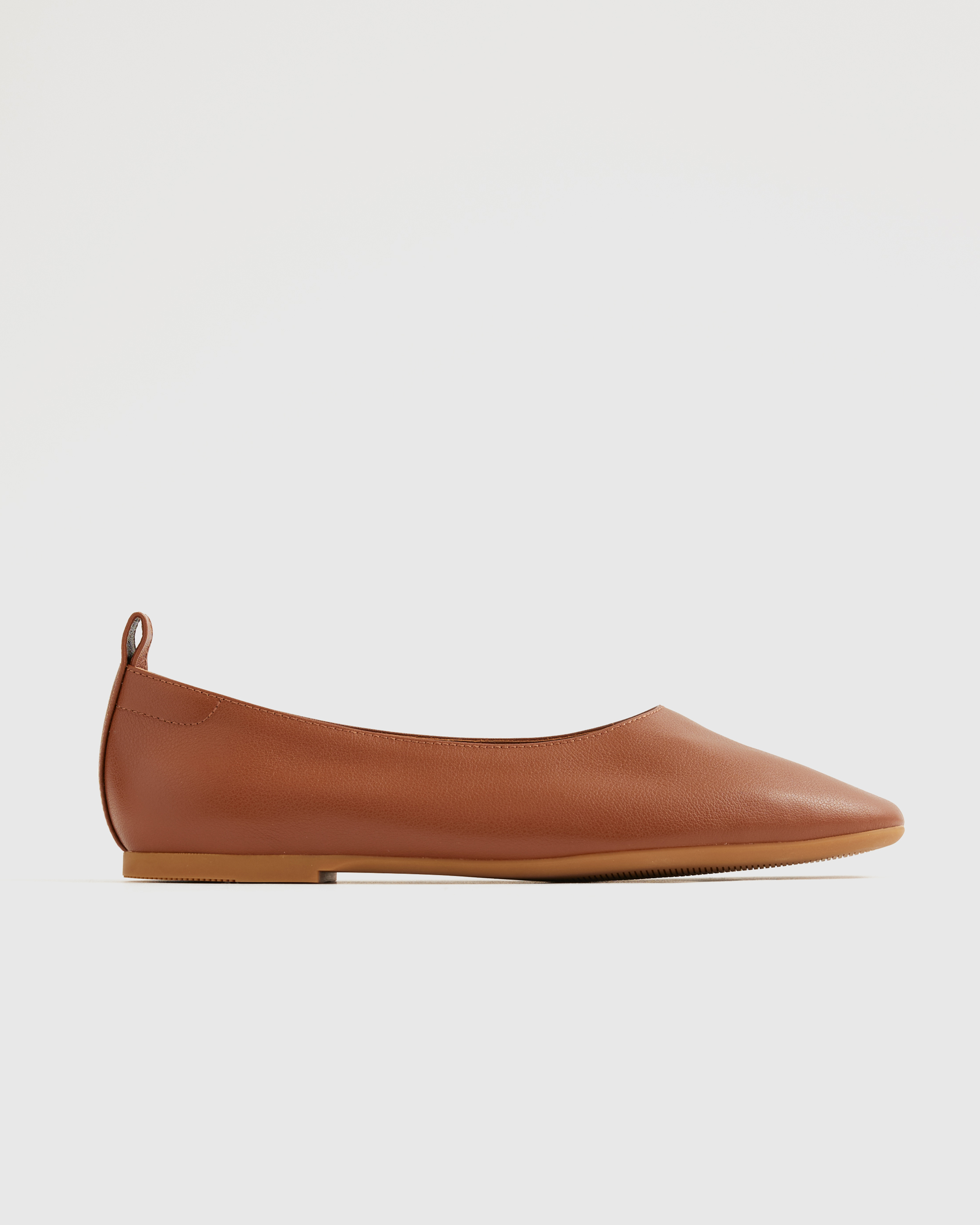 Cognac Ballerines en cuir italien