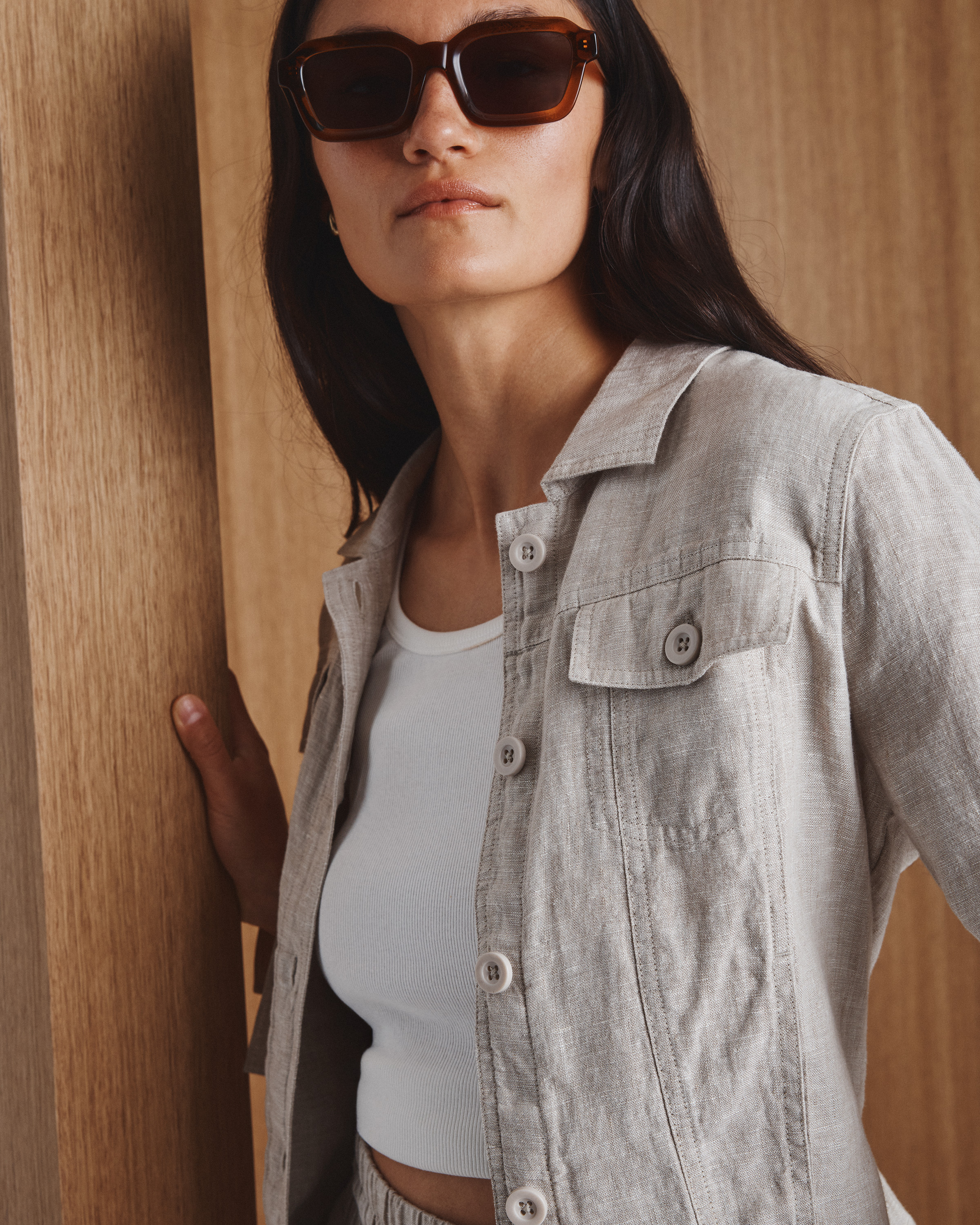 Clear Spice with Grey lens Ibiza Polarized Acetate Sunglasses