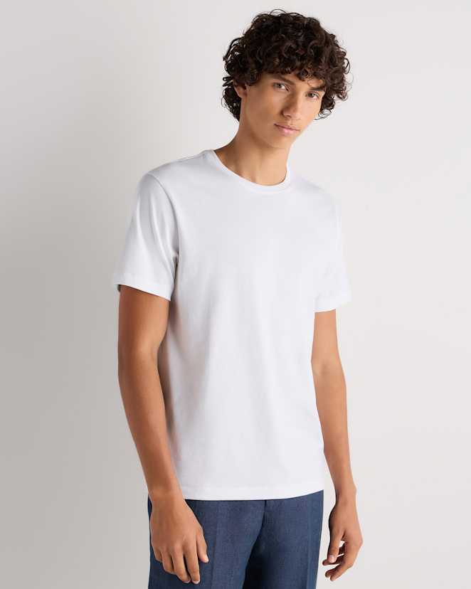 White 100% Pima Cotton Crewneck T-Shirt