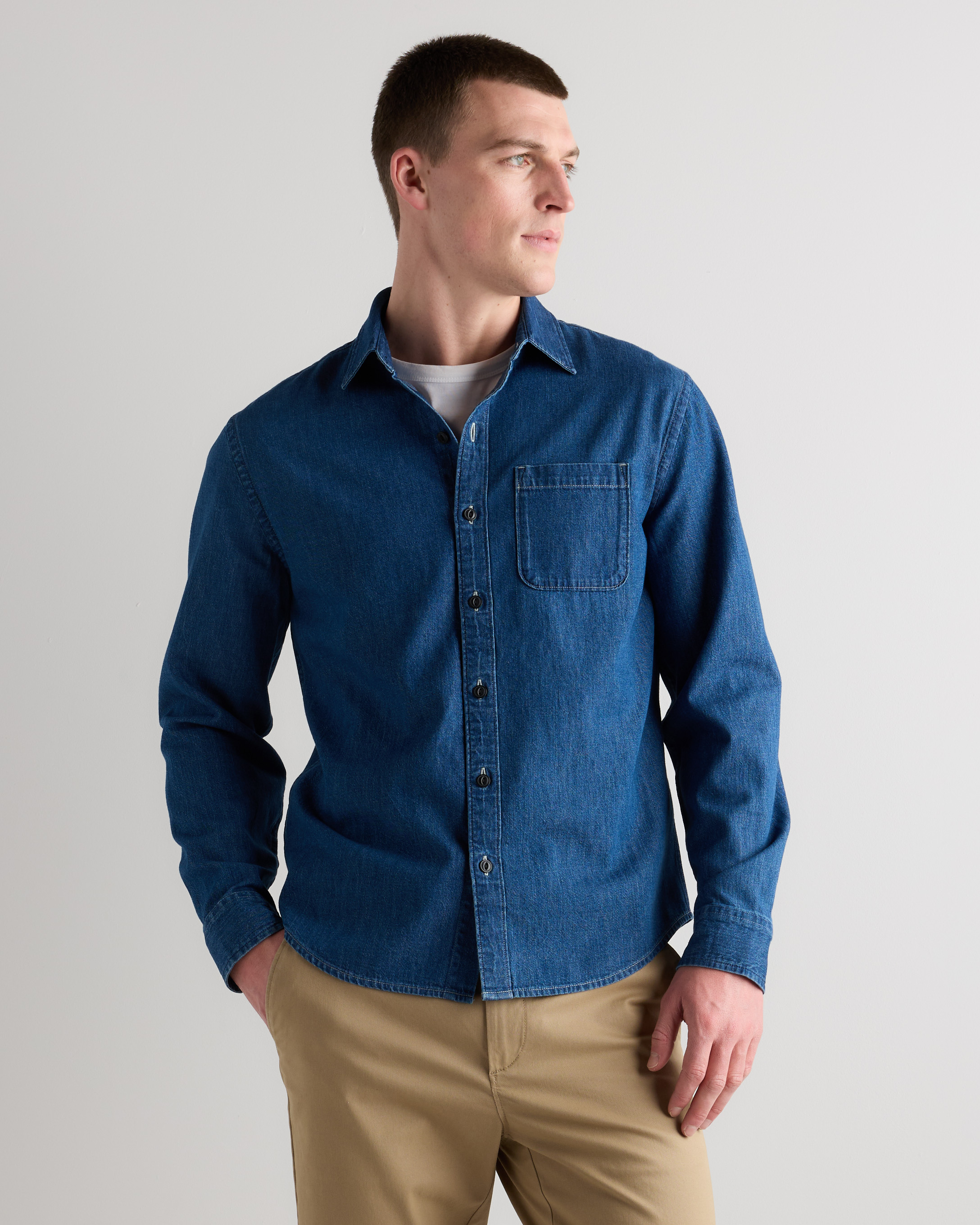 Medium Wash Heritage Washed Denim Shirt