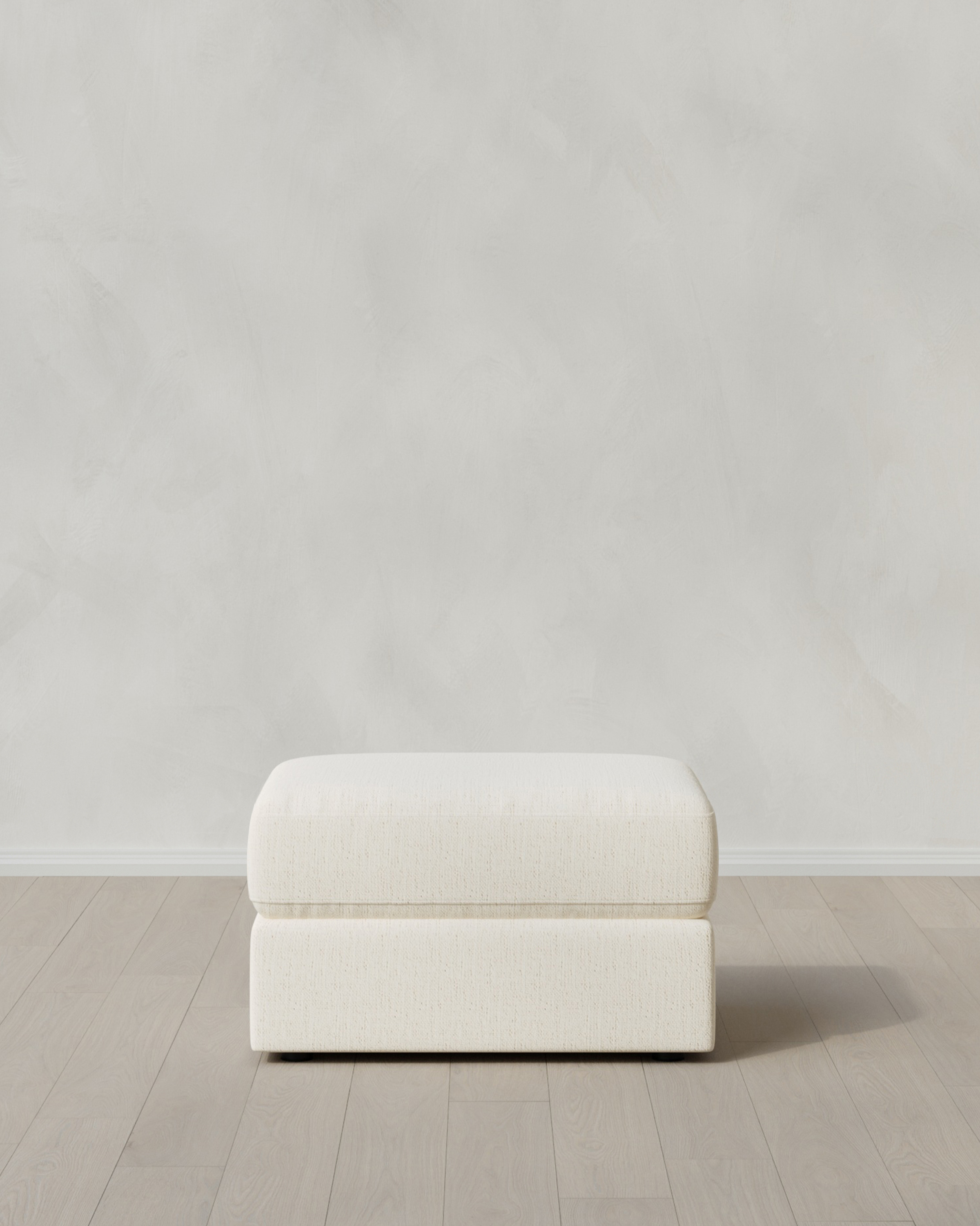 Snow Ashford Deep Seat Ottoman in Performance Chenille Linen Blend