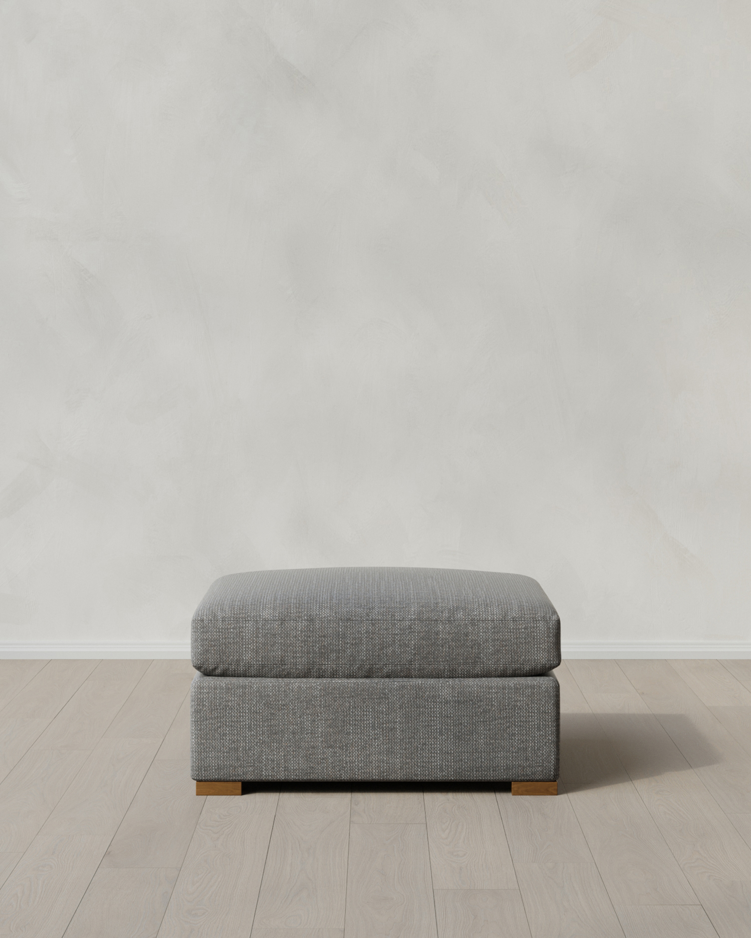 Slate Hollis Slope Arm Ottoman in Performance Chenille Linen Blend