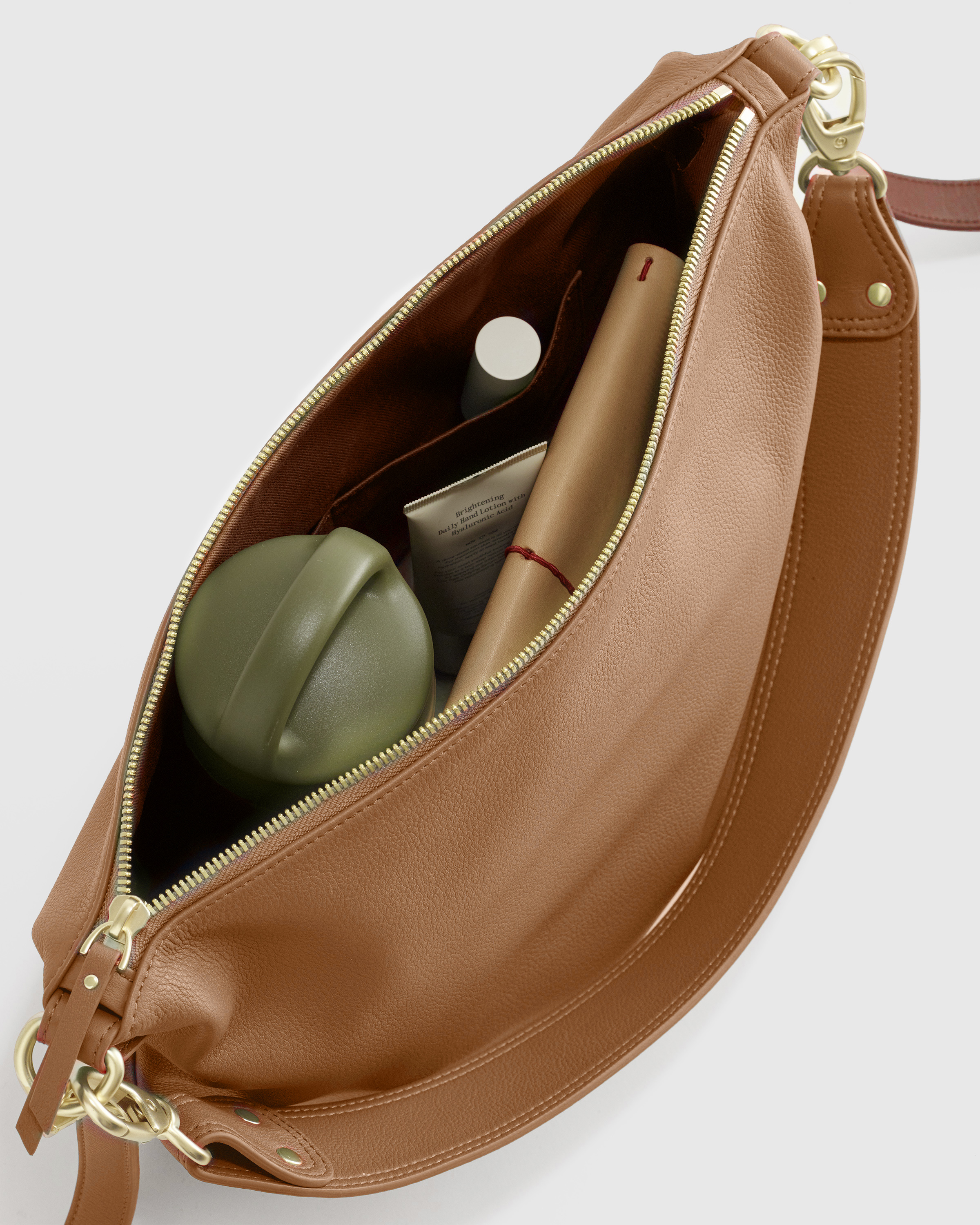 Italian Leather Convertible Crescent Shoulder Bag