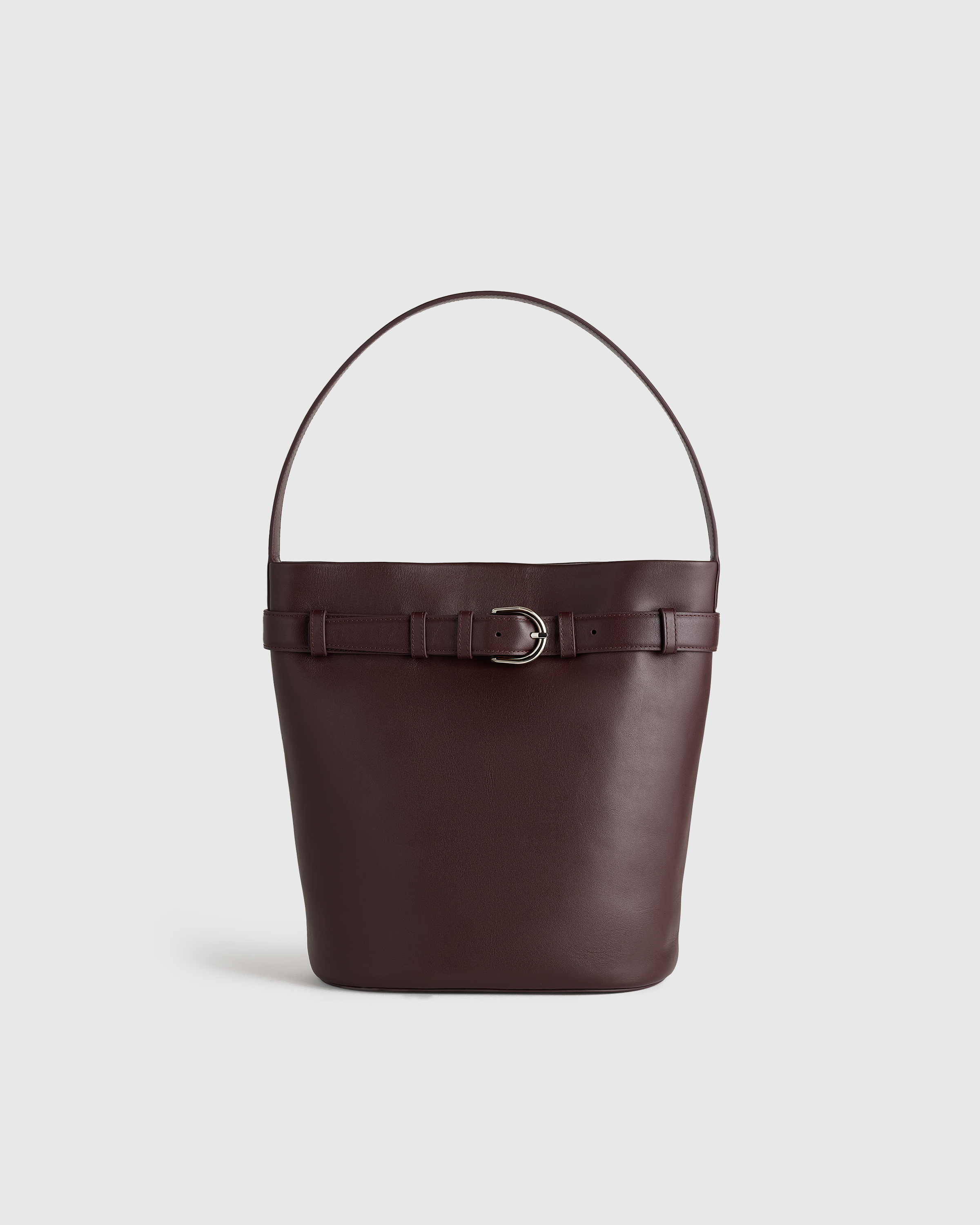 Deep Plum Chiara Belted Bucket Bag