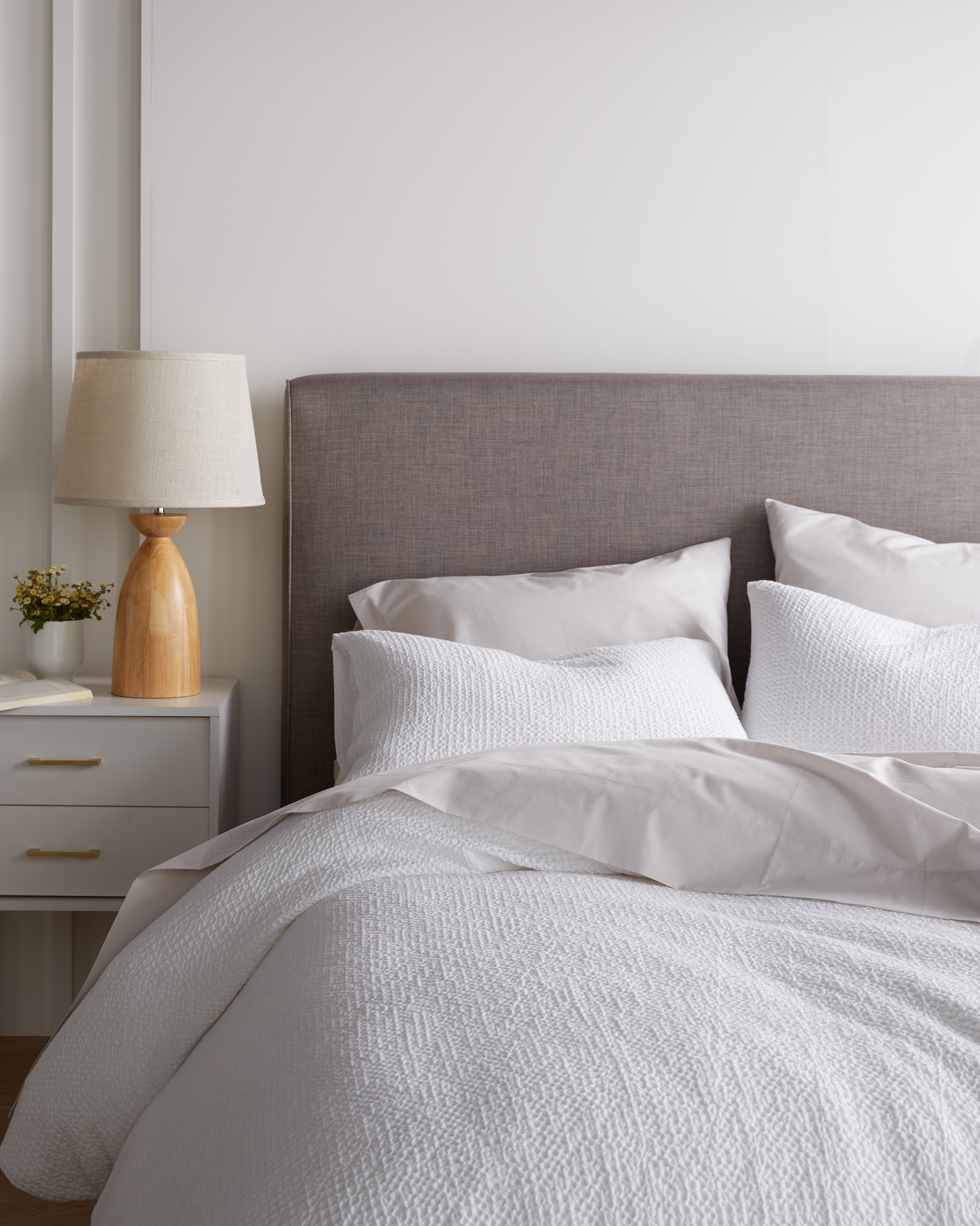 Organic Luxe Honeycomb Duvet Cover Set - White, King/Cal King