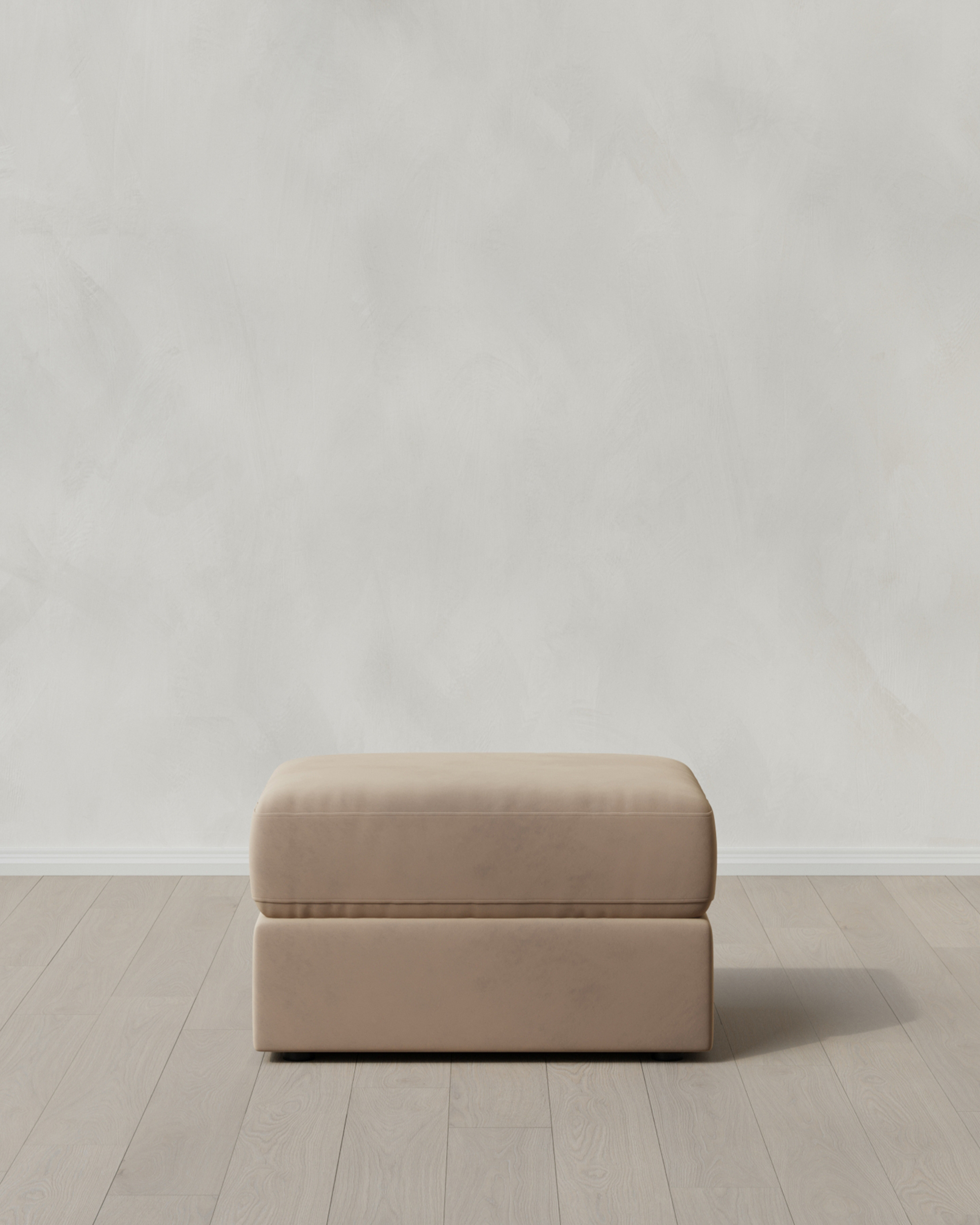 Taupe Ashford Deep Seat Ottoman in Performance Velvet